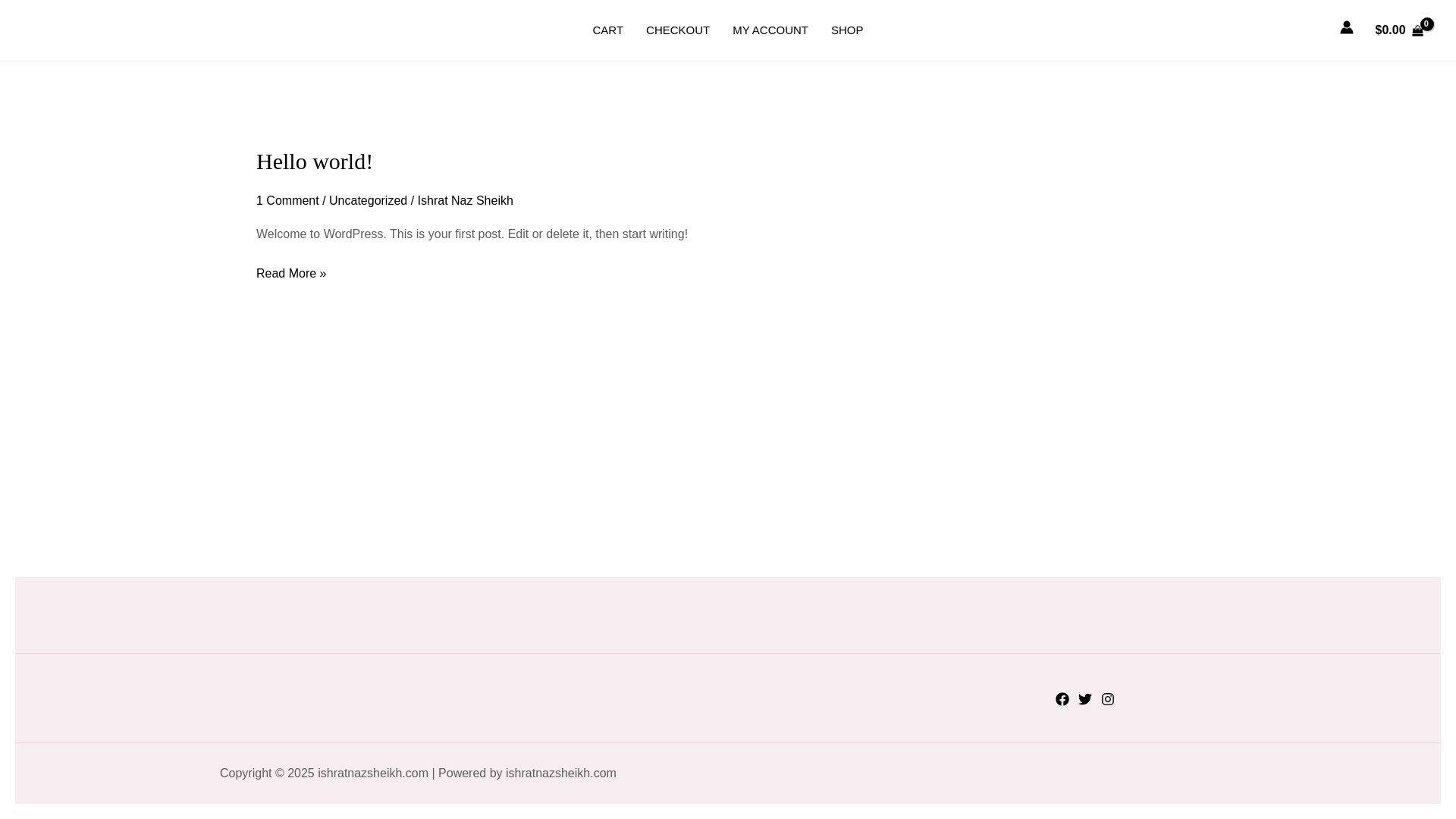 website screenshot of https://ishratnazsheikh.com/
