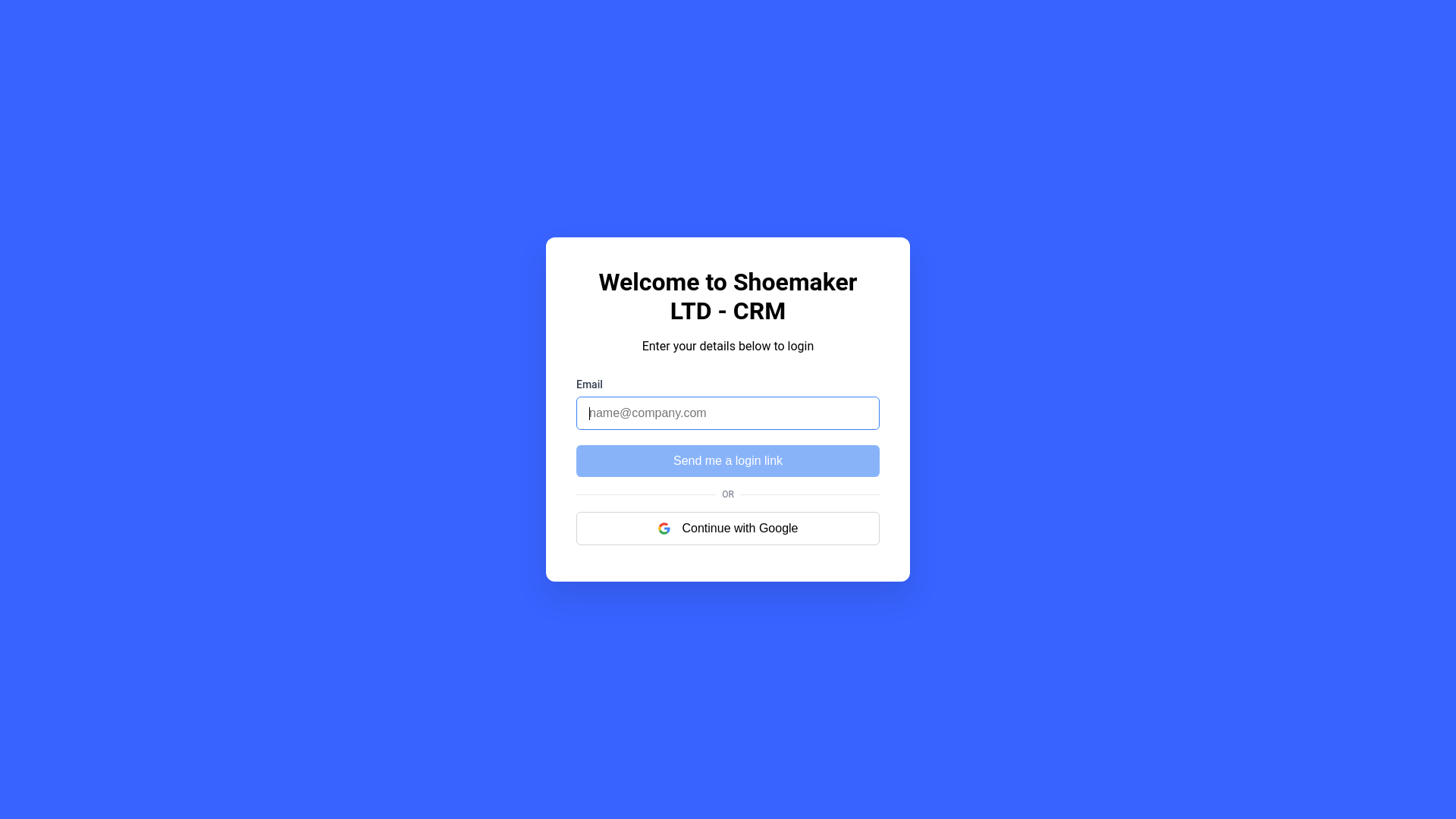 website screenshot of https://shoemakerlimited.com