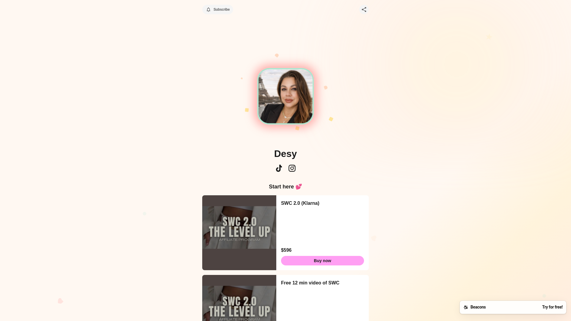 website screenshot of https://sinlimite.bio/
