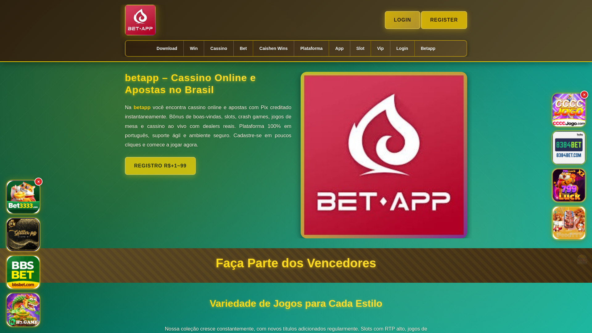 website screenshot of https://betappcara.com/