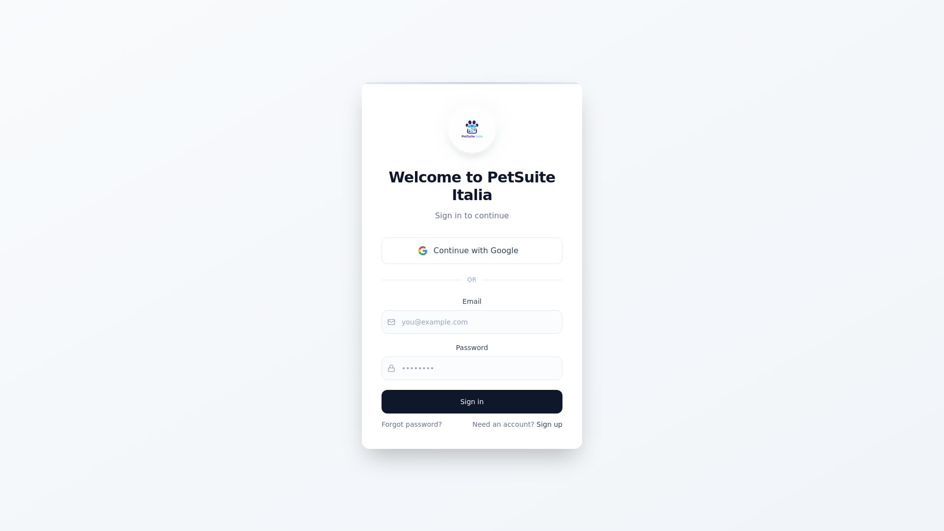 website screenshot of https://petsuiteitalia.it/