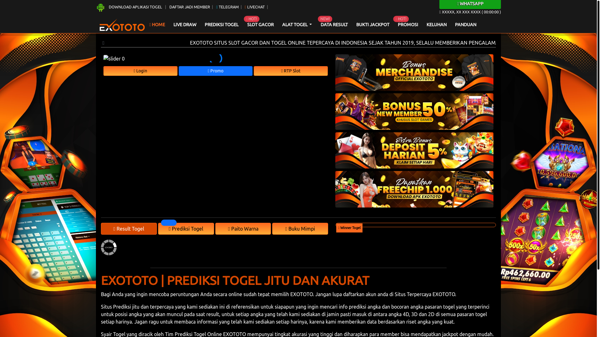 website screenshot of https://angkaexo6.com/