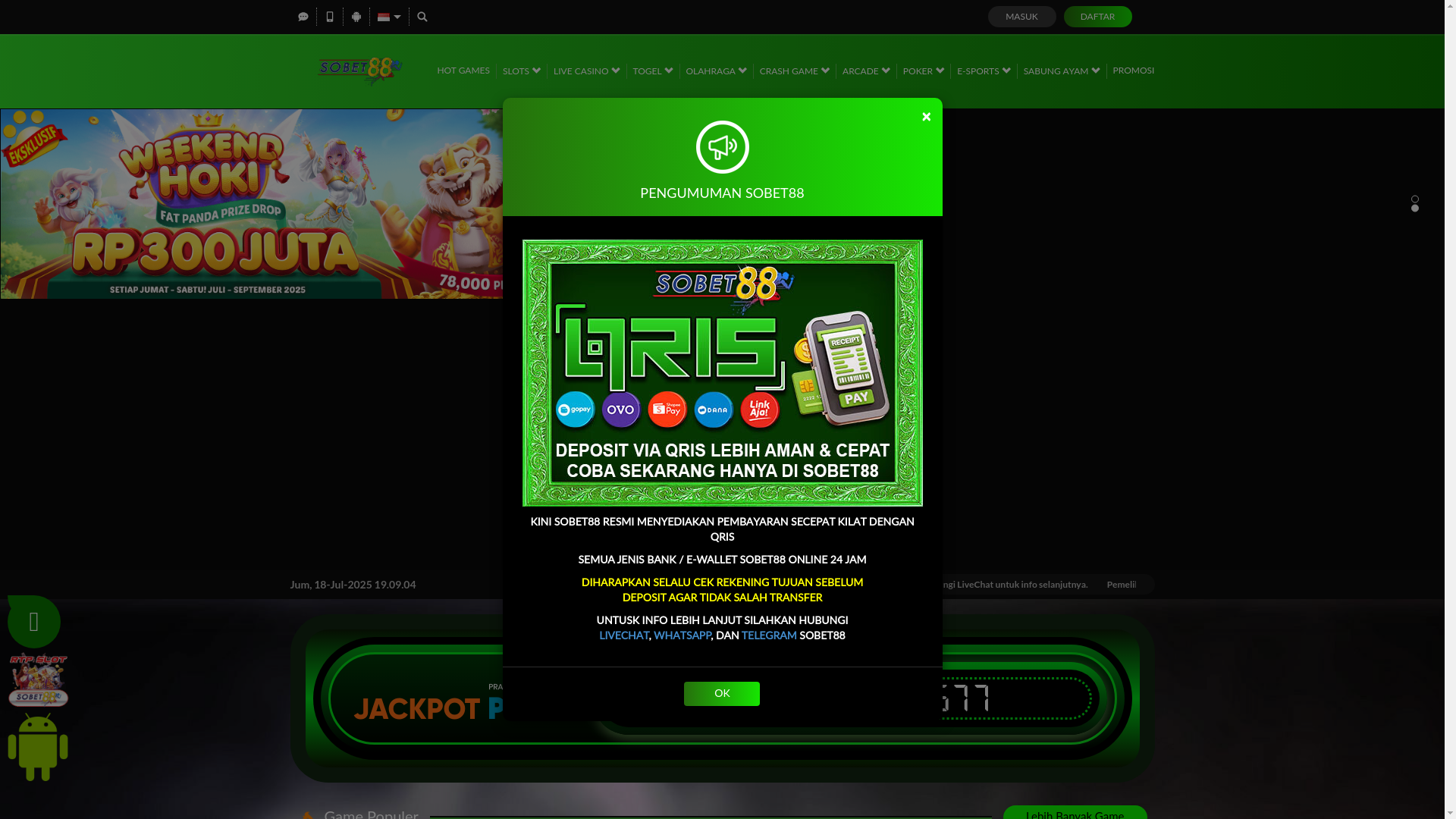 website screenshot of https://sobet88tergacor.cfd/
