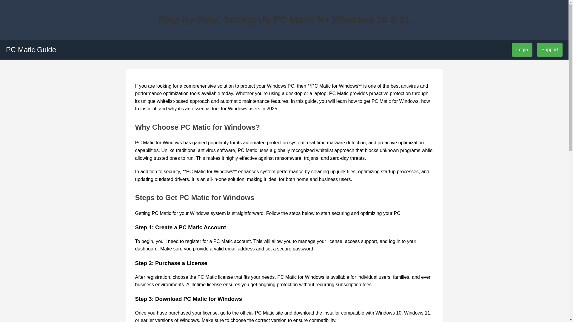 website screenshot of https://pcmaticforwindows.pages.dev/