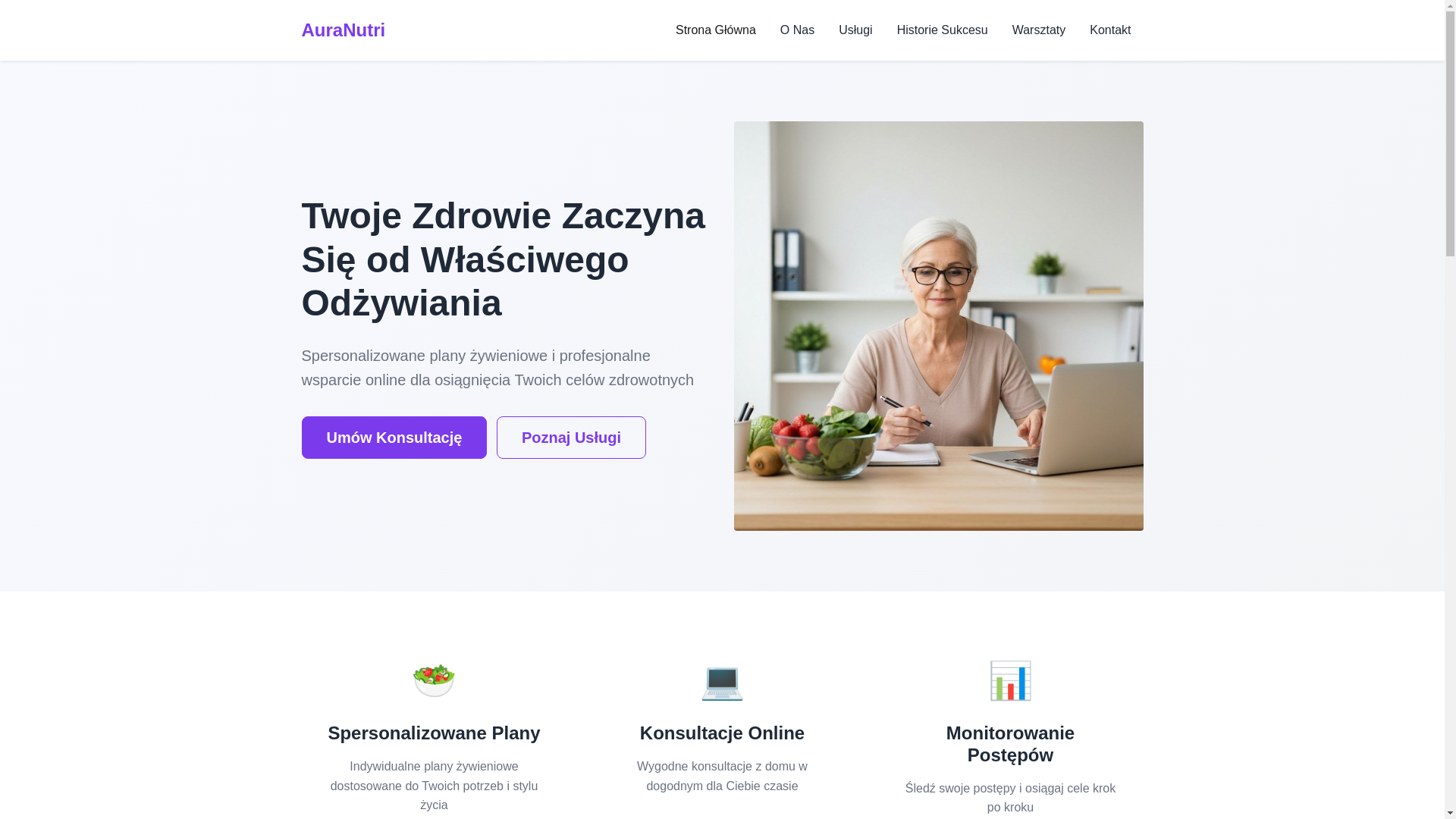 website screenshot of https://auranutria.info/