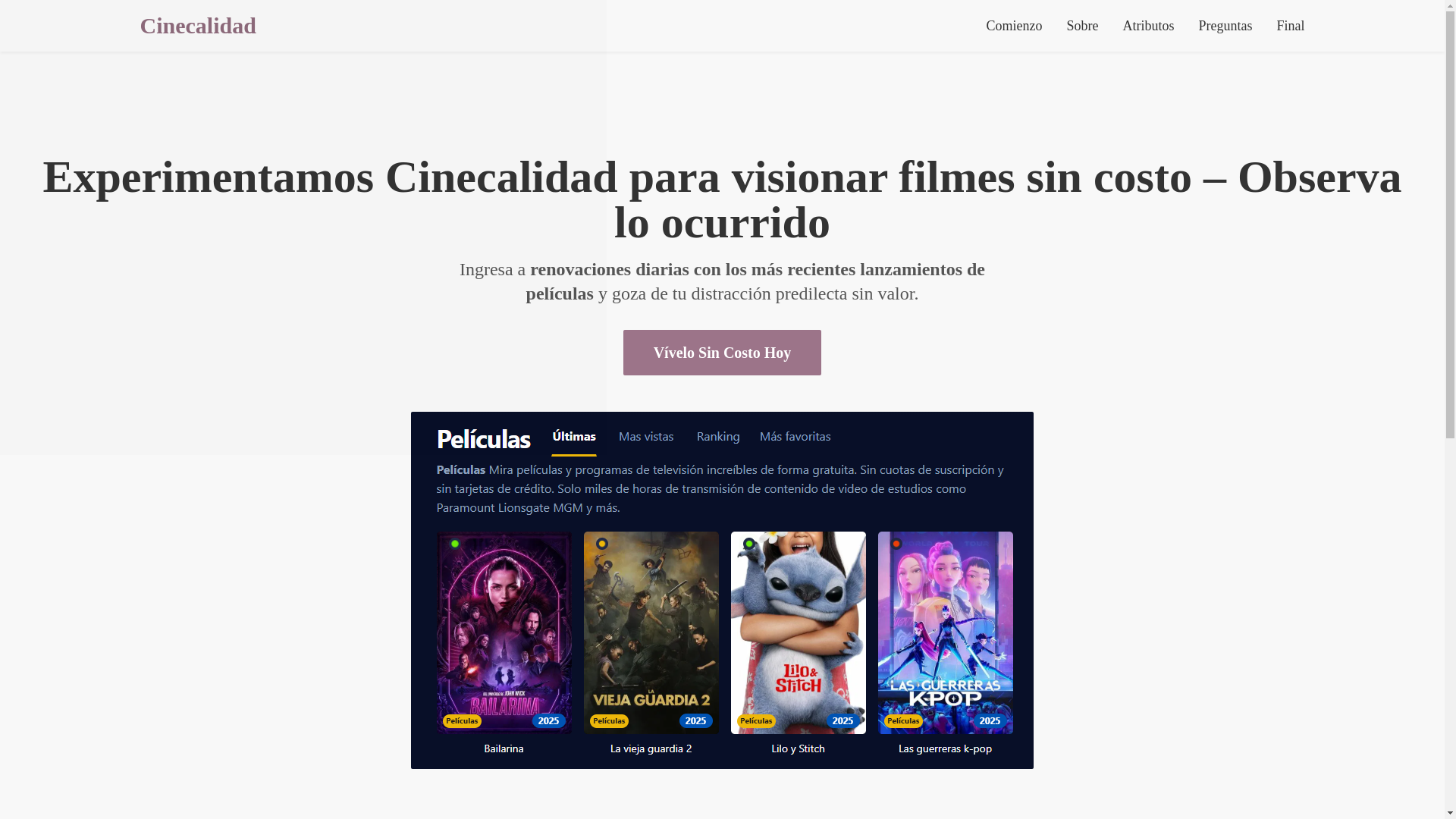 website screenshot of https://cinecalidad-5d9c.pages.dev/