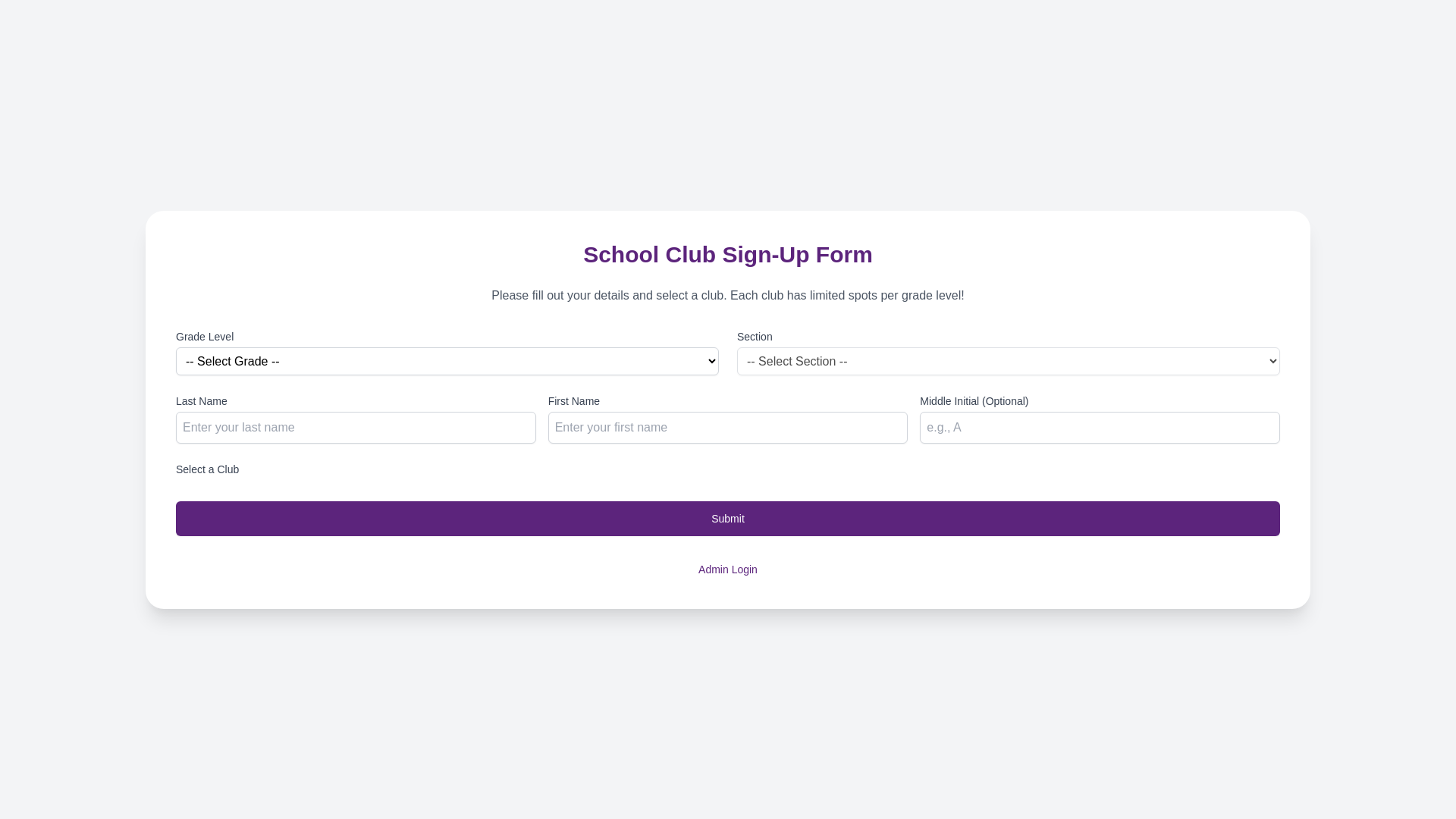 website screenshot of https://jhsclubselect.pages.dev/