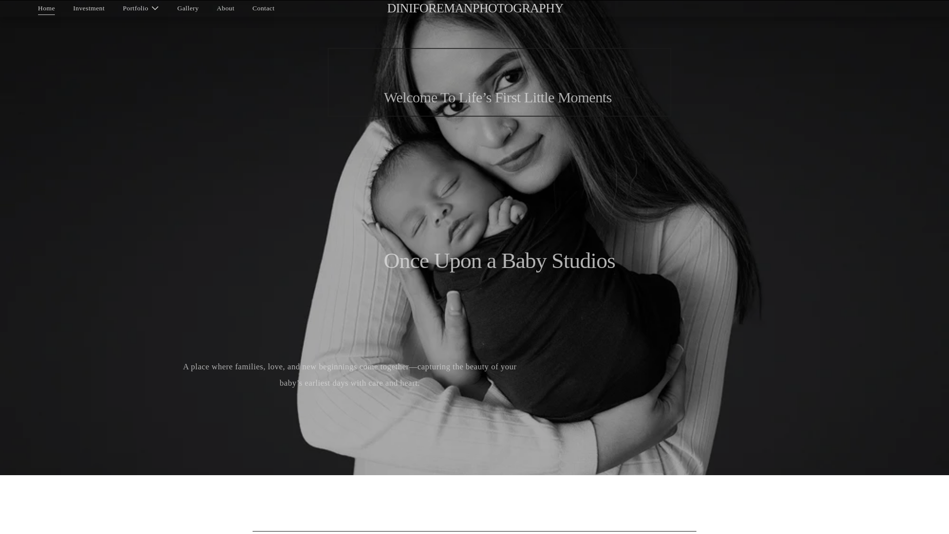 website screenshot of https://onceuponababystudios.com/