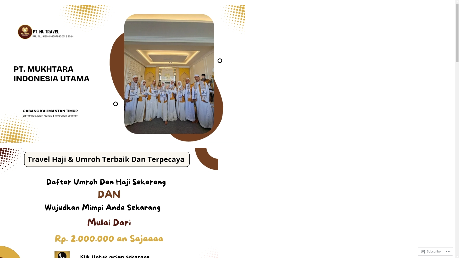 website screenshot of https://ptmutravelkaltim.blog/