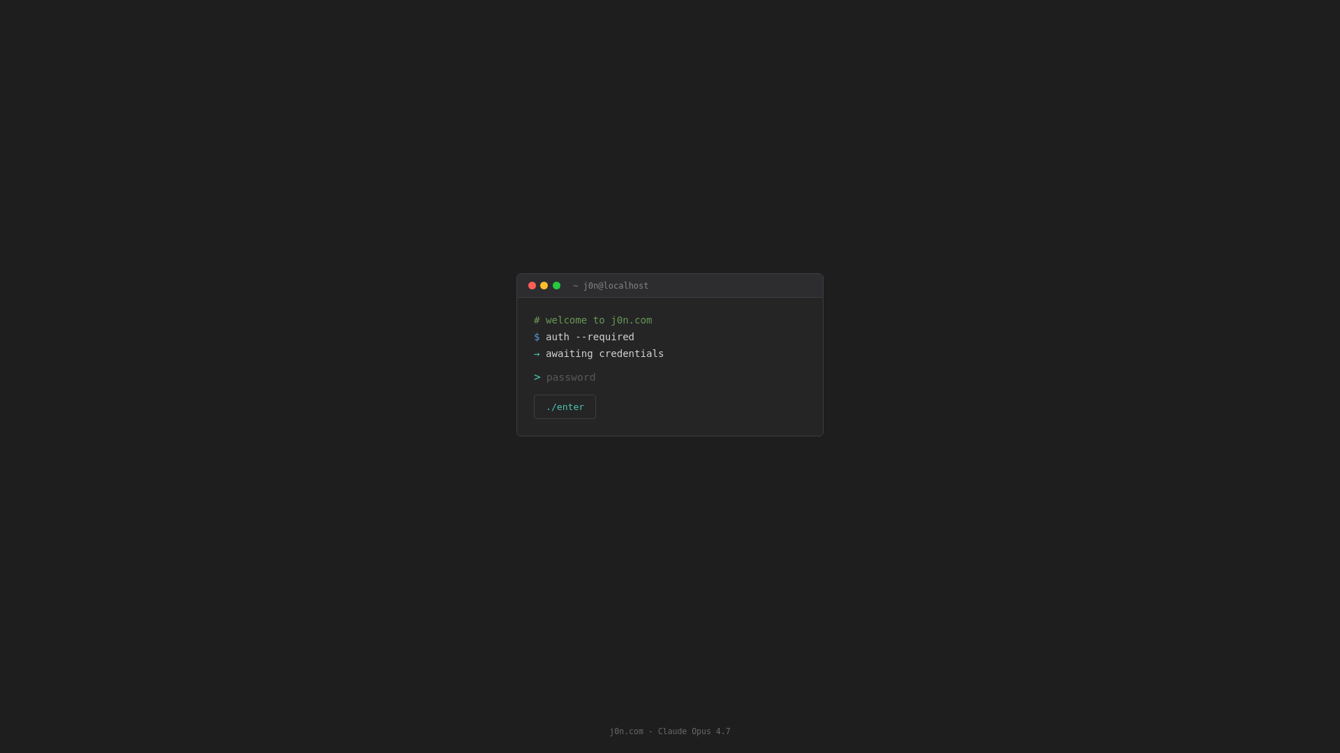 website screenshot of https://j0n.com