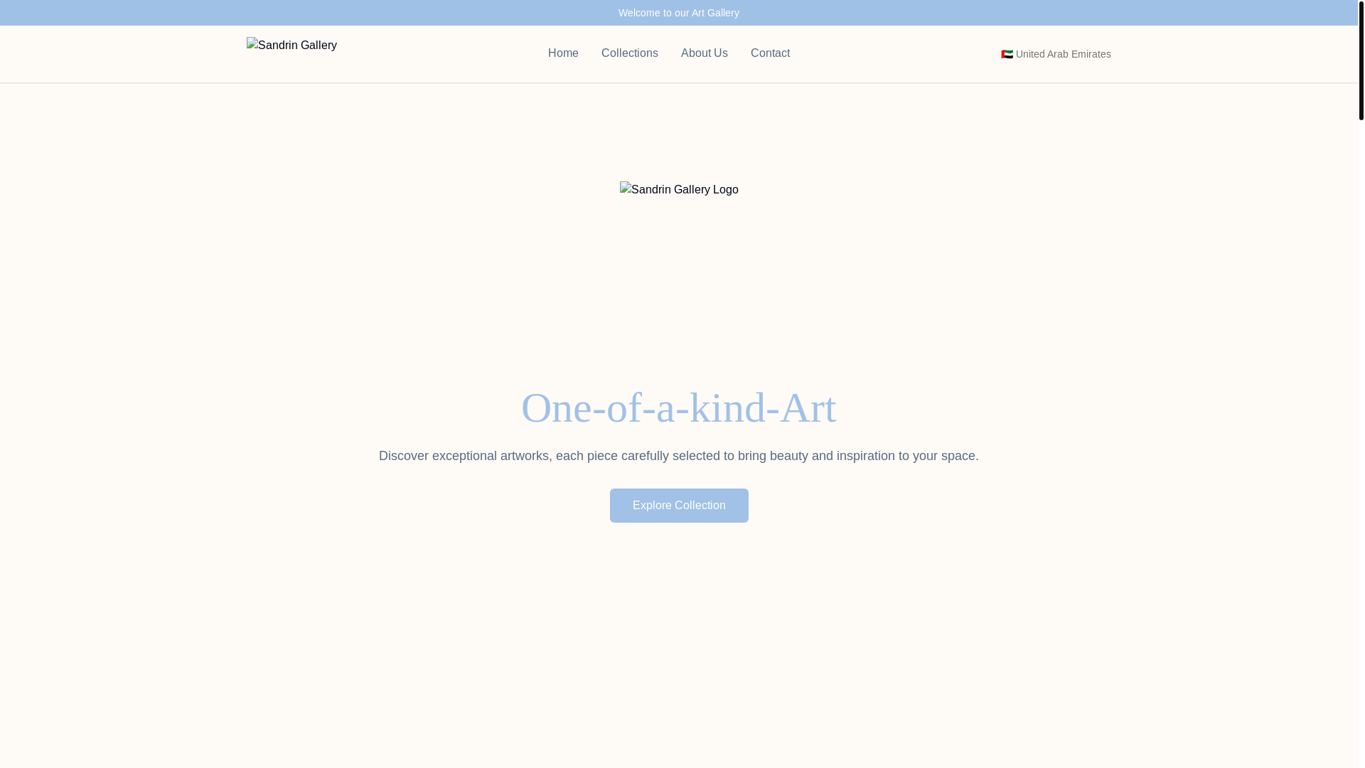 website screenshot of https://sandringallery.com/