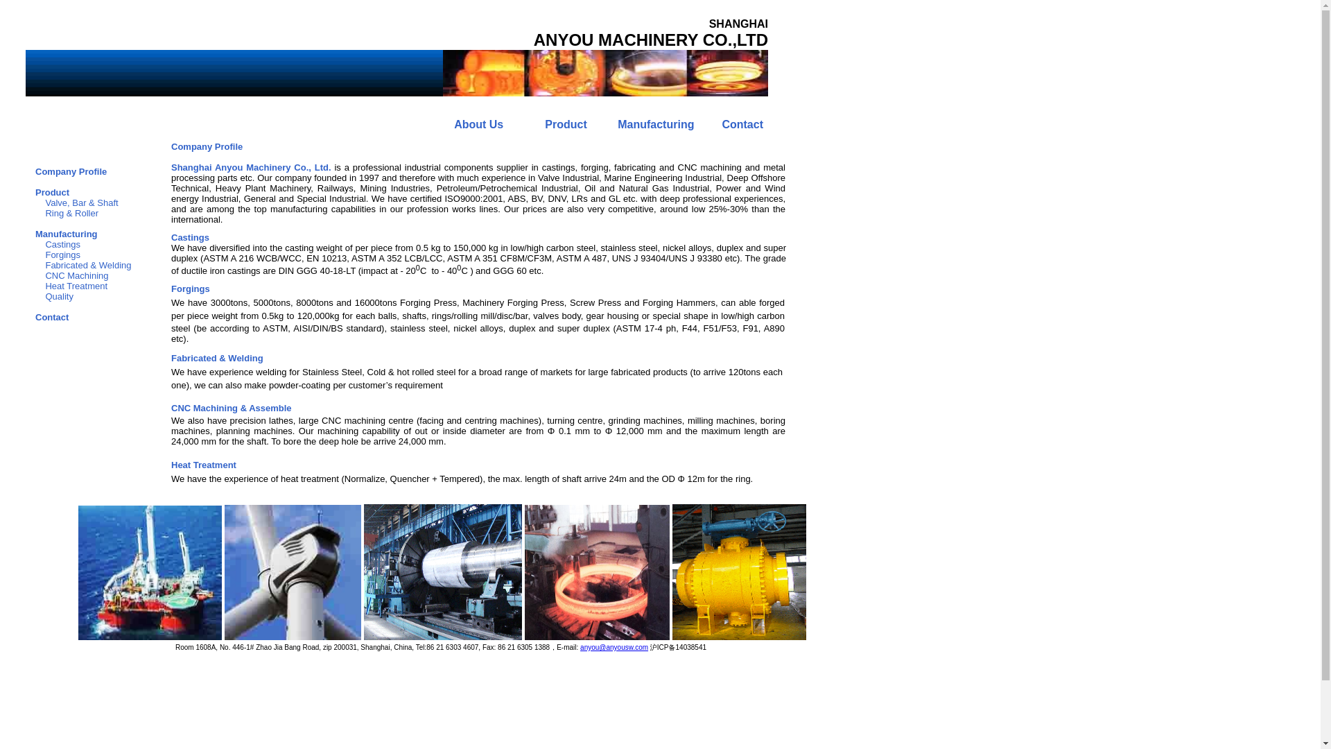 website screenshot of http://www.anyousw.com/