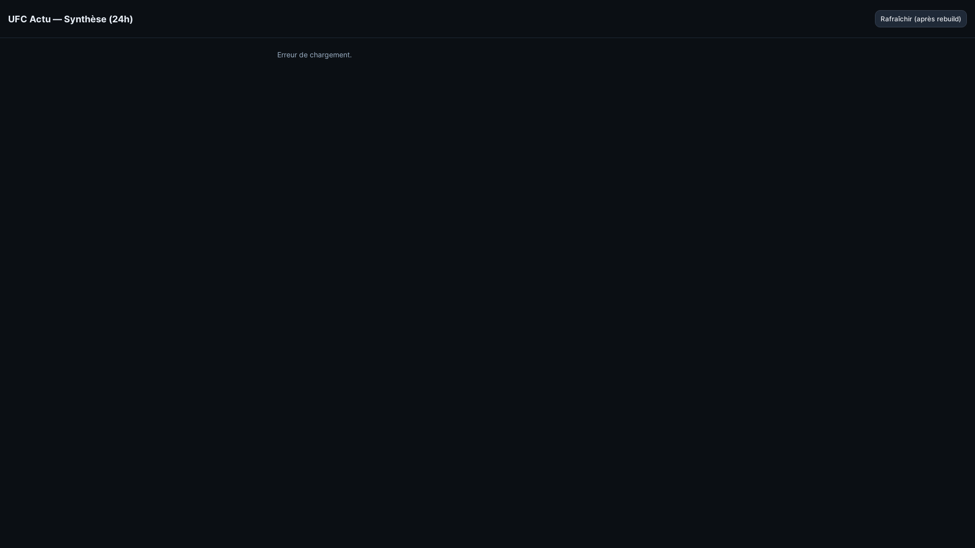 website screenshot of https://ufc-actu-v2.pages.dev/