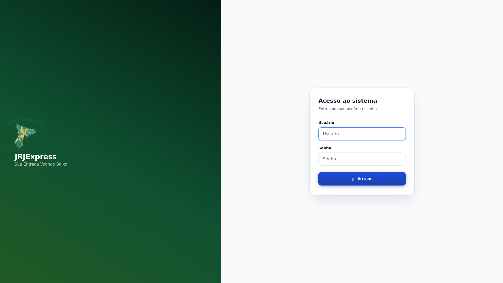 website screenshot of https://jrjexpress.com.br/