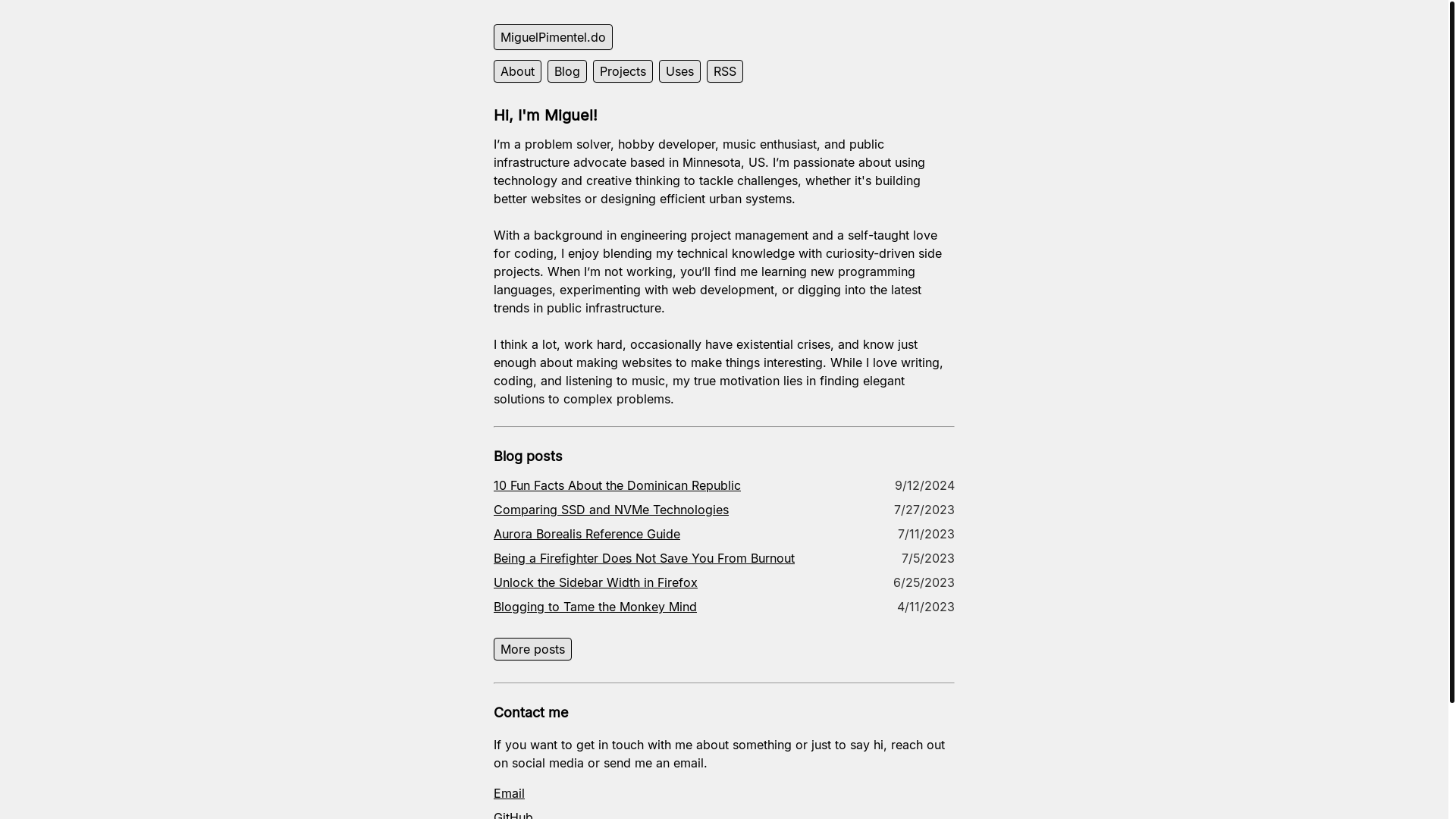 website screenshot of https://miguelpimentel.do/