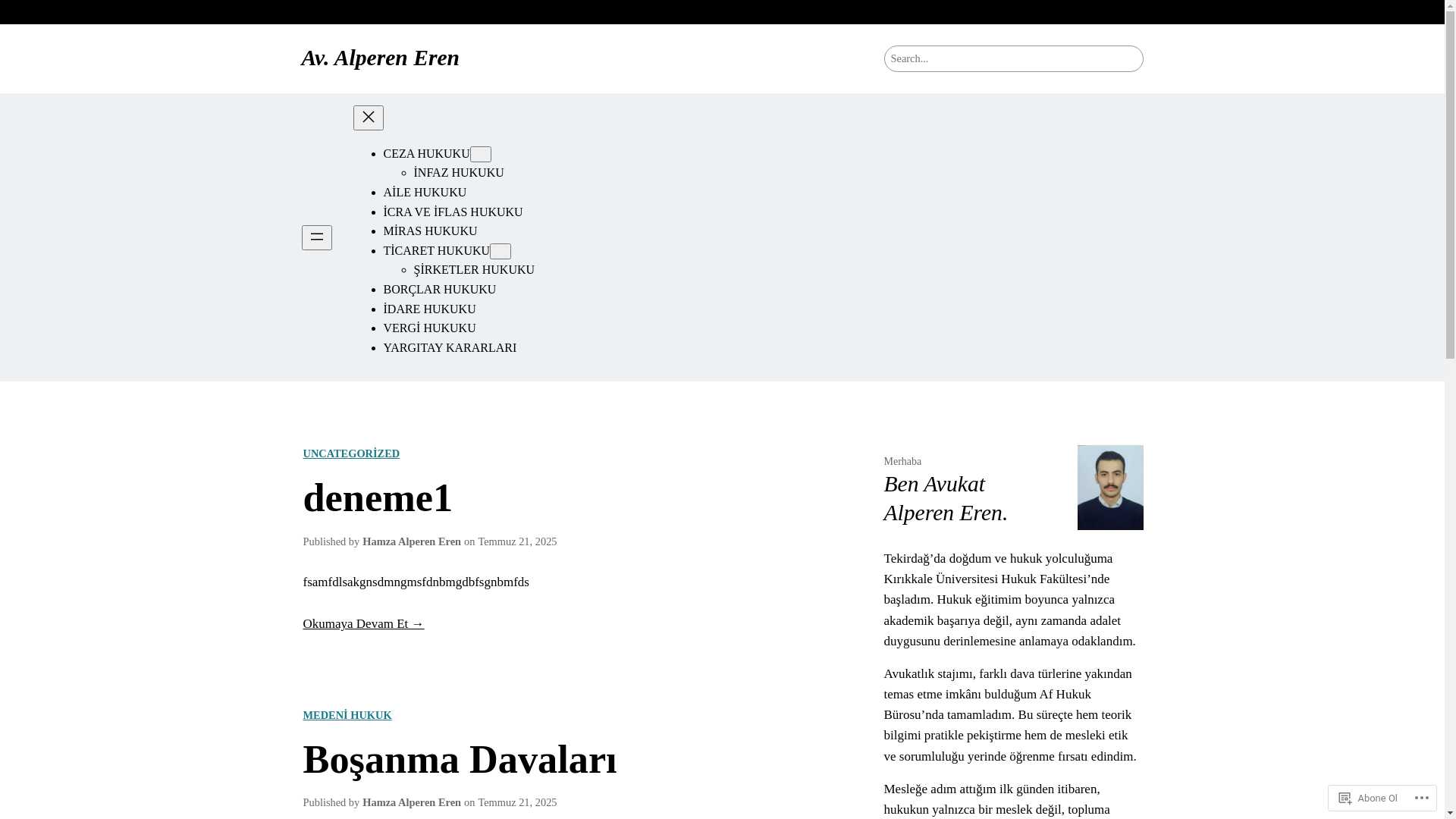 website screenshot of https://avukatalpereneren.com/