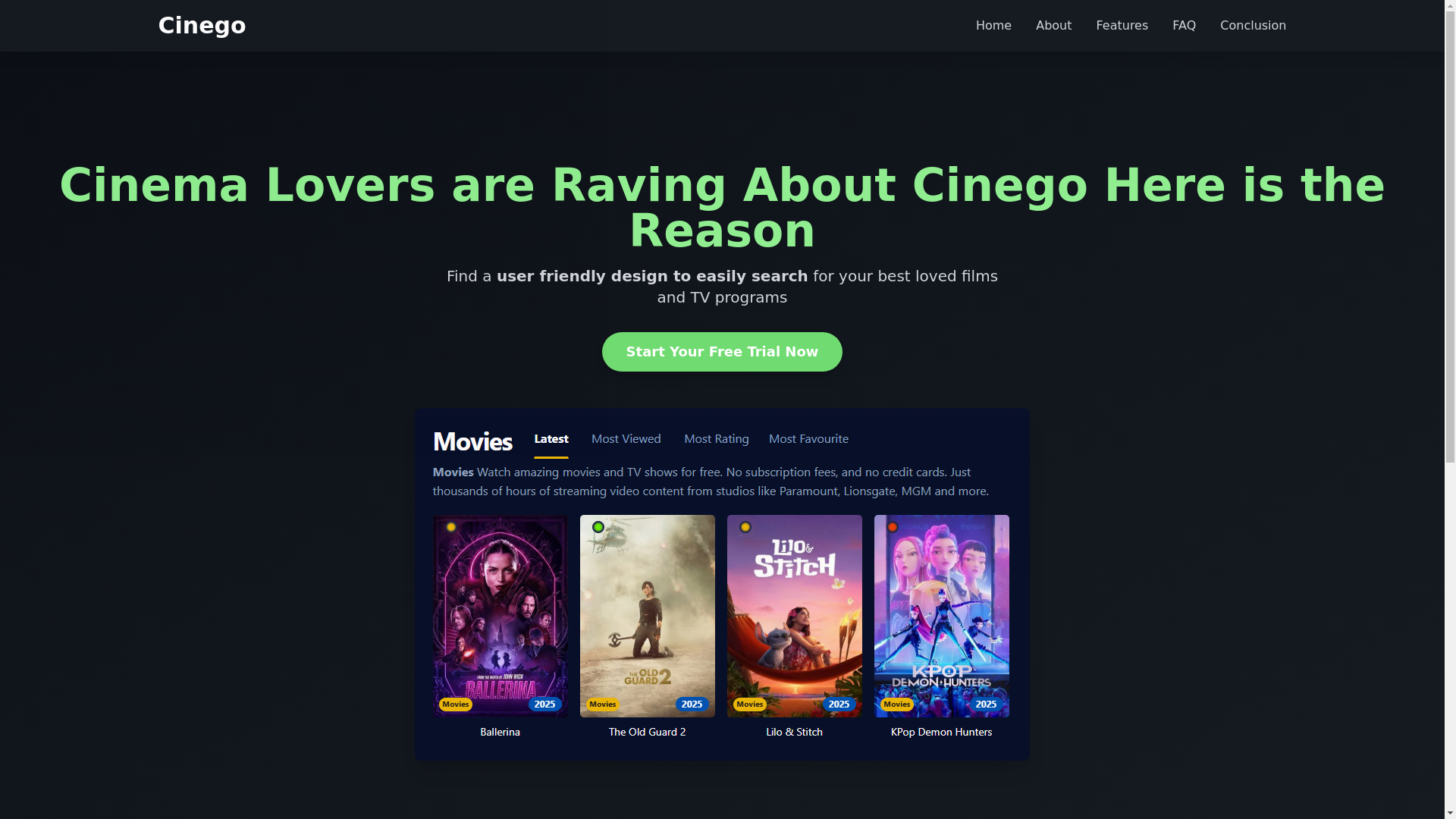 website screenshot of https://cinego-0u8t.pages.dev/