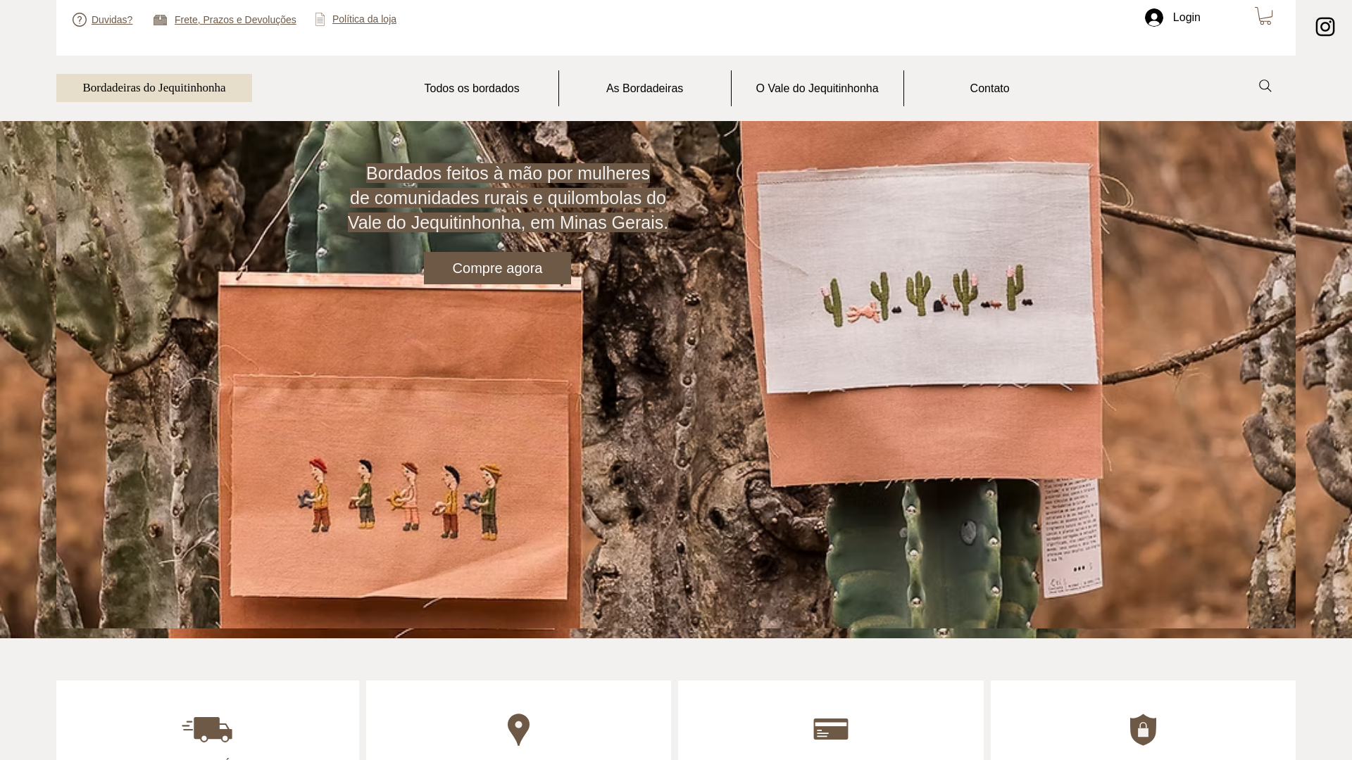 website screenshot of https://bordadeirasdojequitinhonha.com/