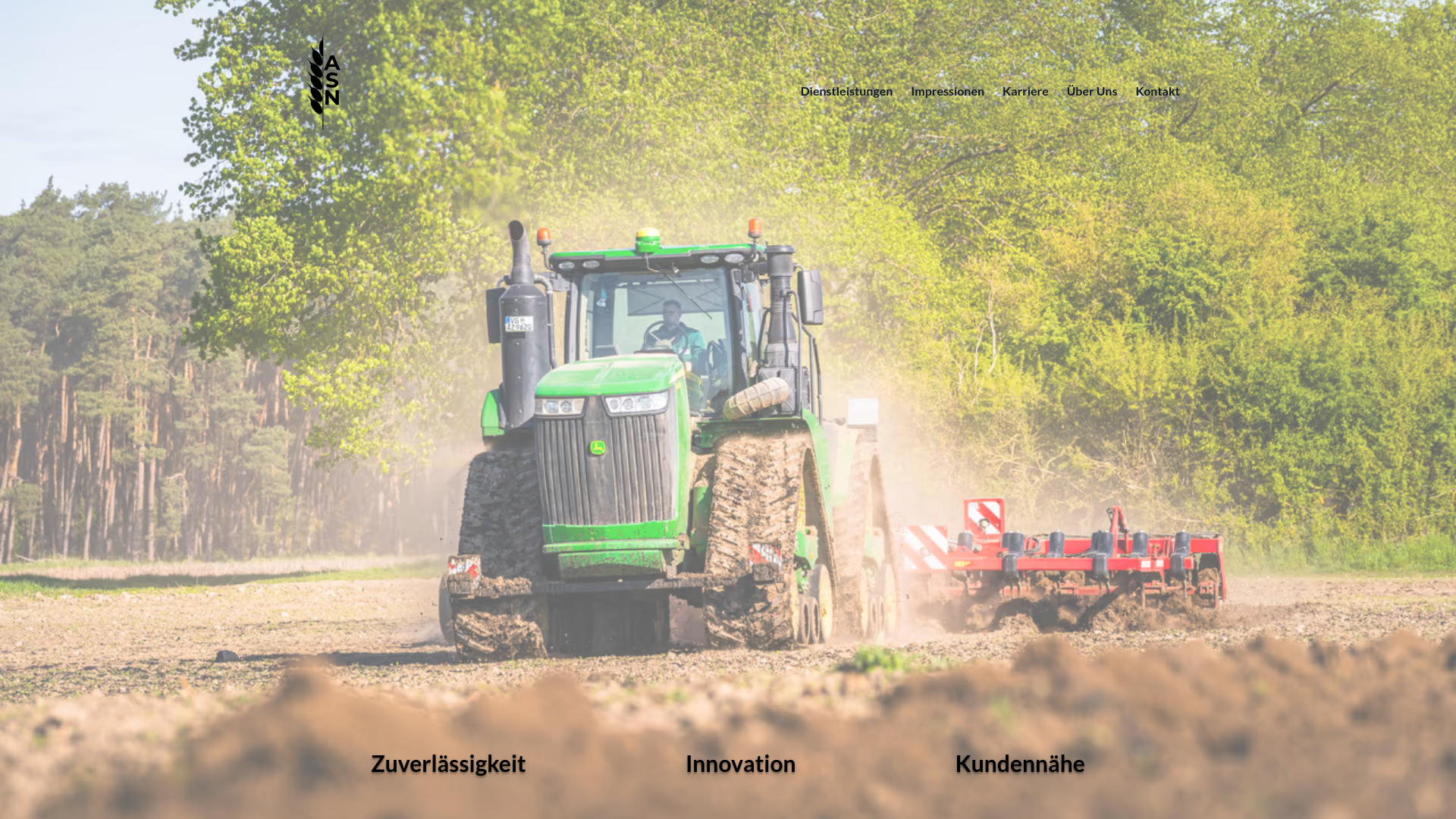 website screenshot of https://agrarservicenordost.de