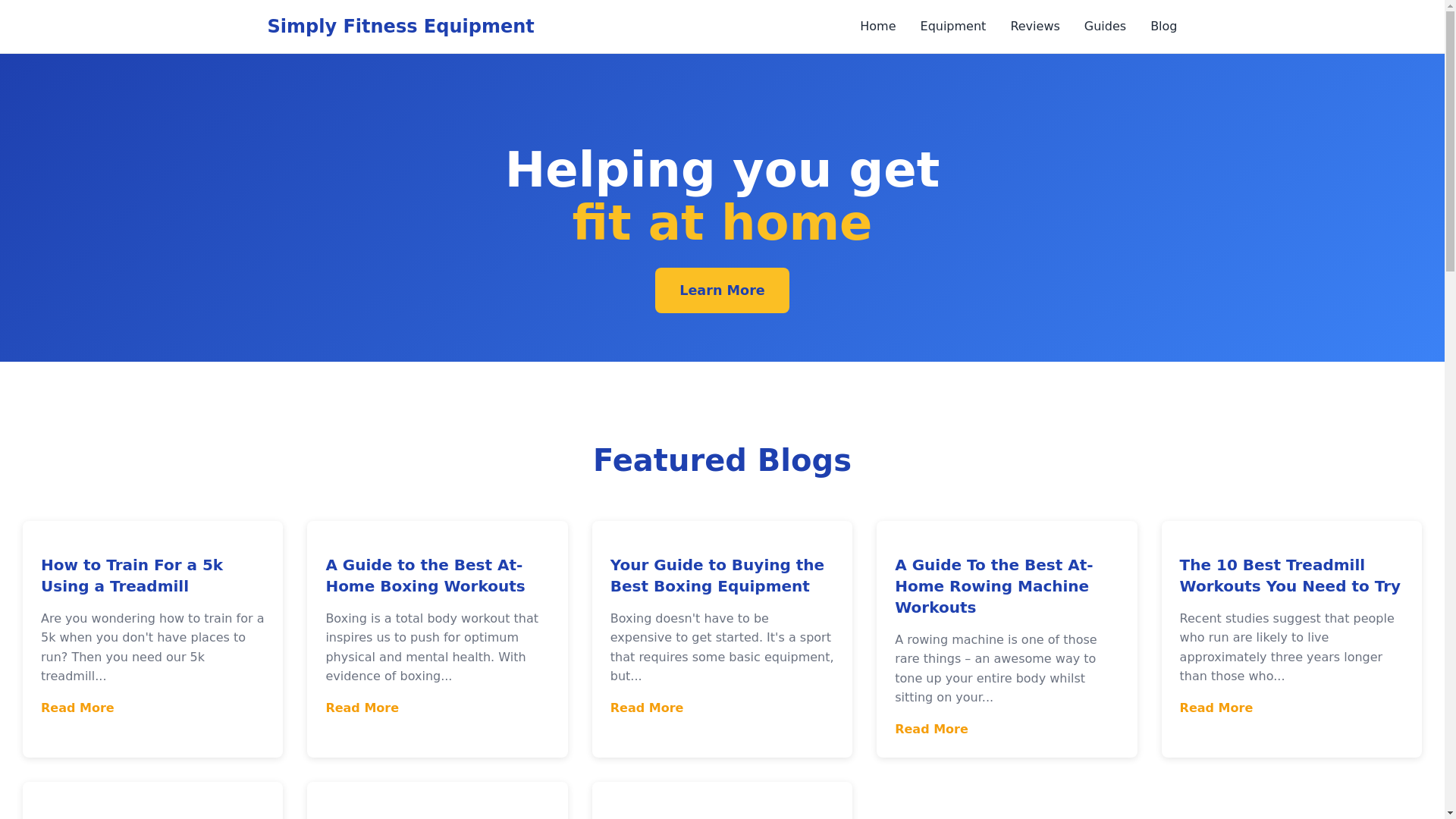 website screenshot of https://simplyfitnessequipment.pages.dev/