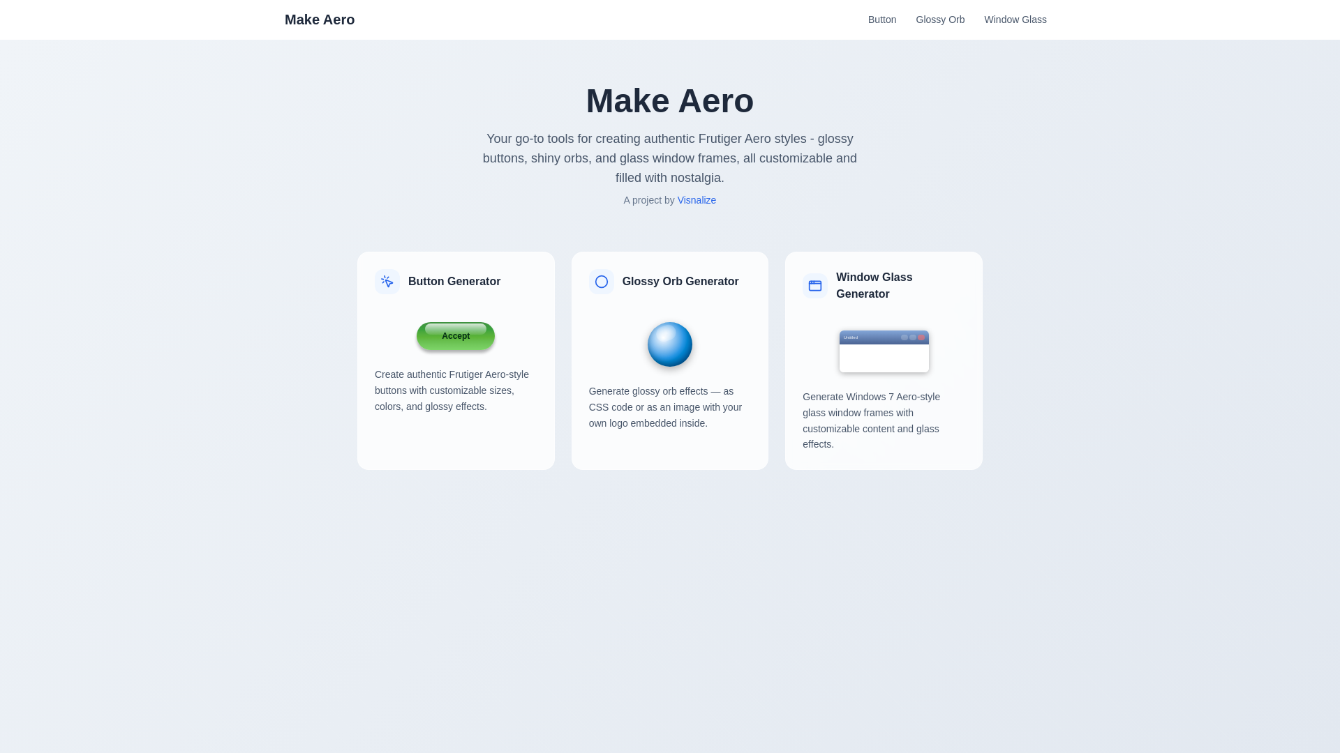 website screenshot of https://aero-btn-generator.pages.dev/