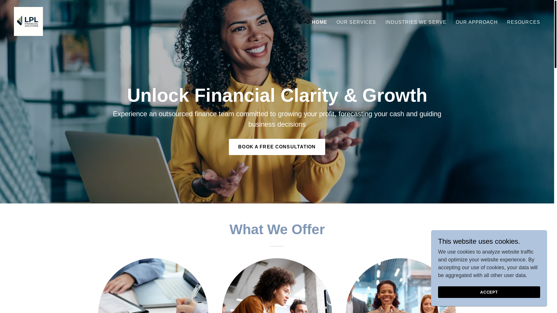 website screenshot of https://lplfinancialsolutionshq.com/