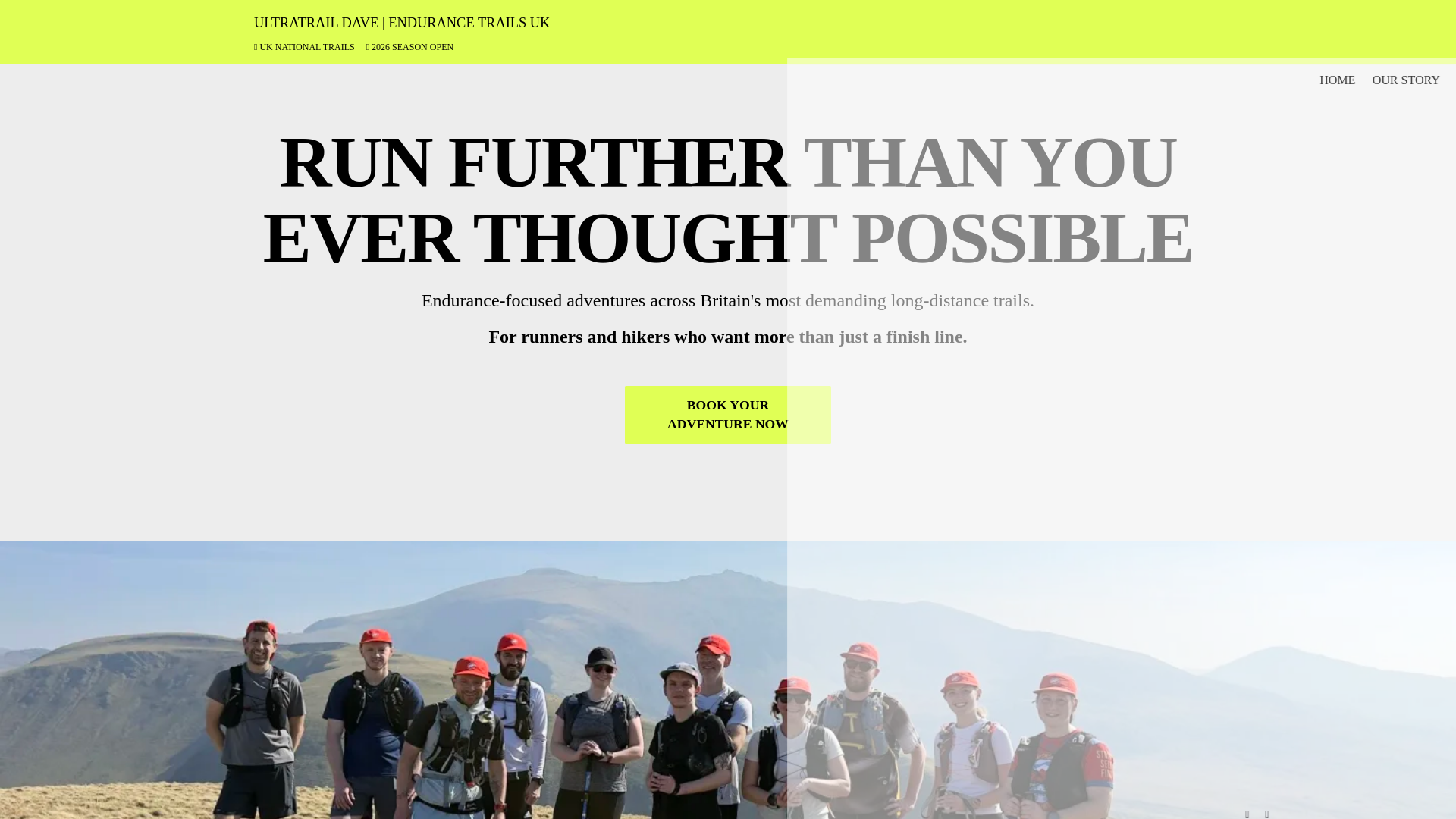 website screenshot of https://ultratraildave.co.uk