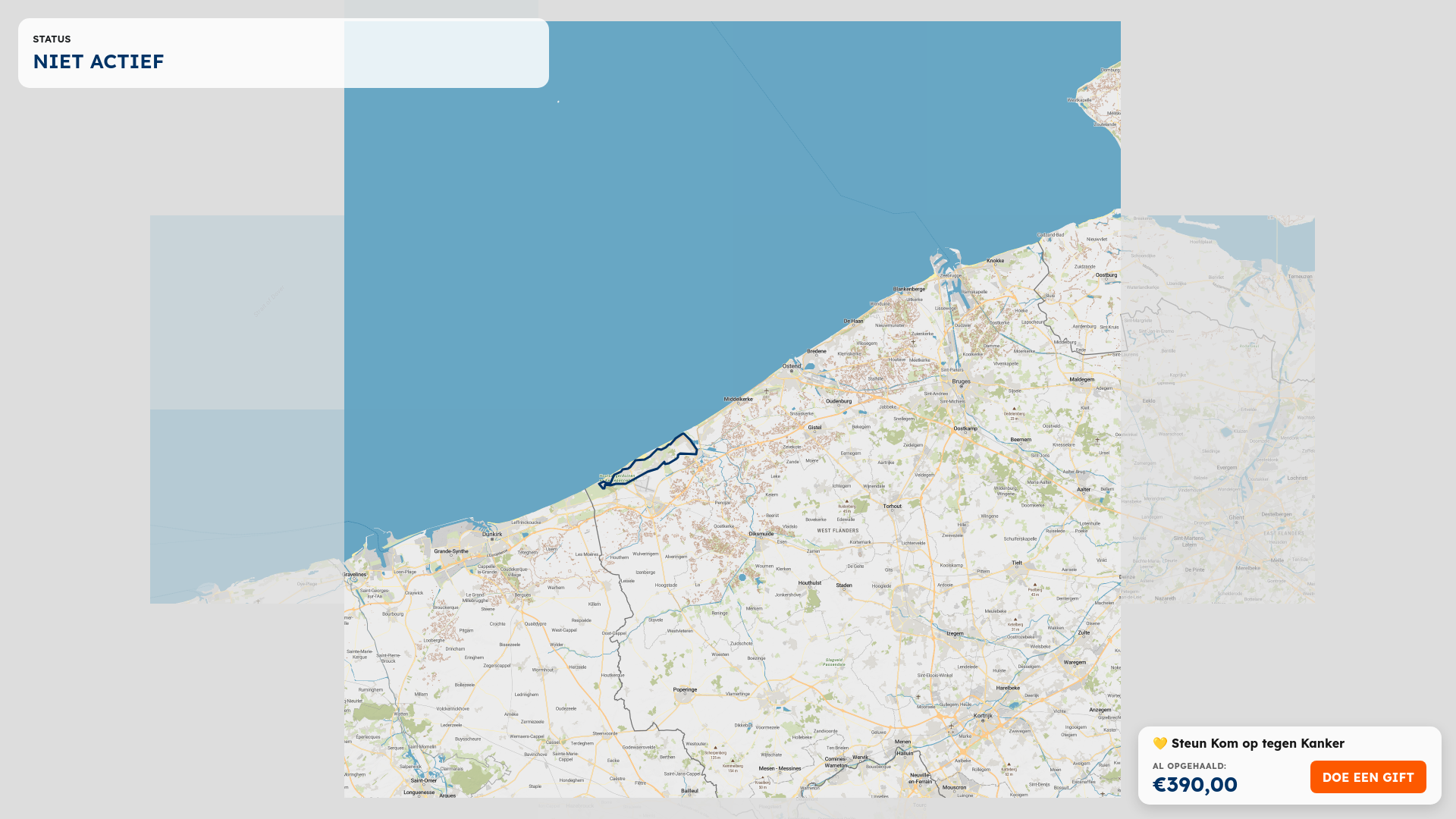 website screenshot of https://60kmcoastwalk.be/