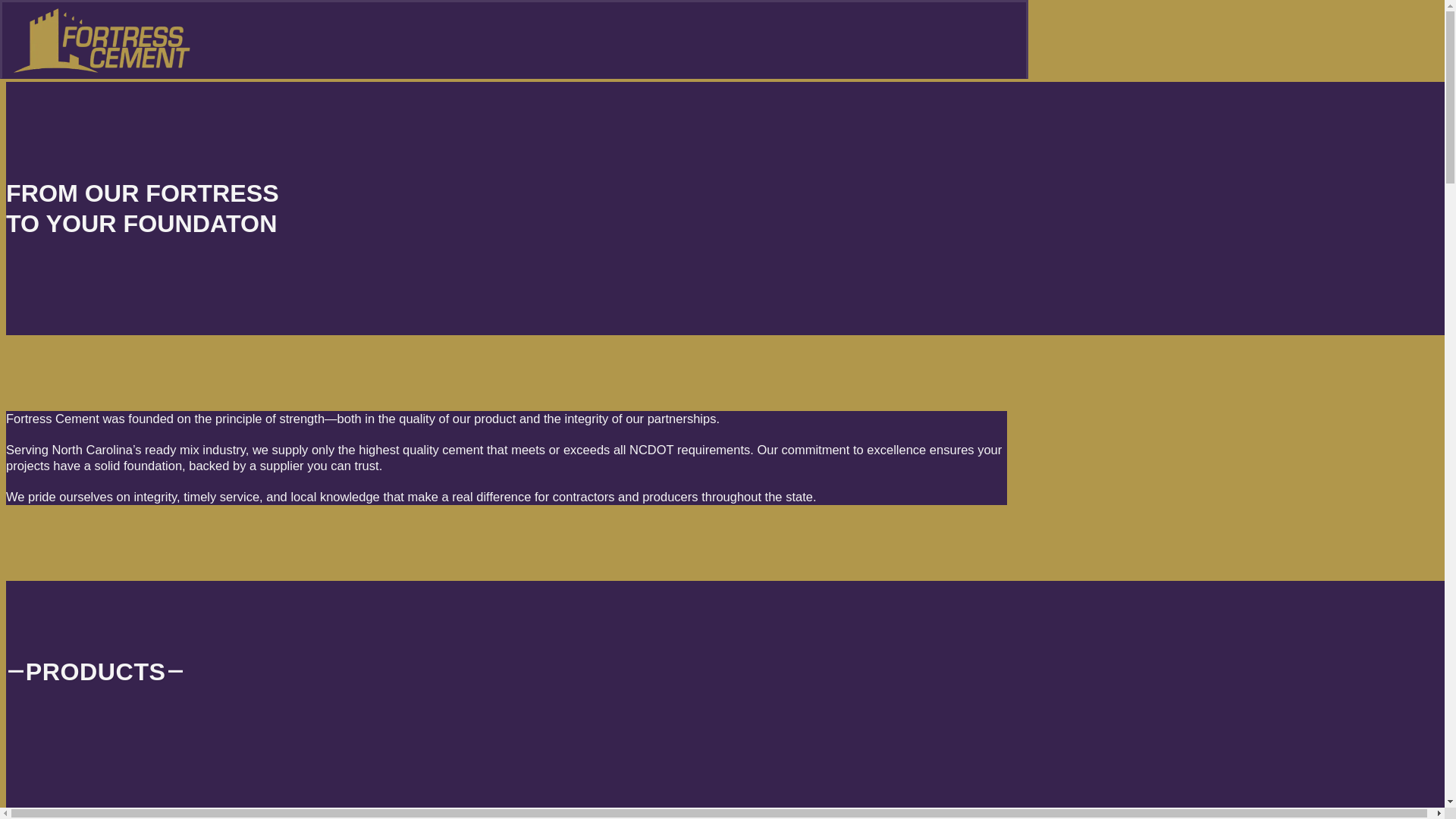 website screenshot of https://fortress-cement.com/