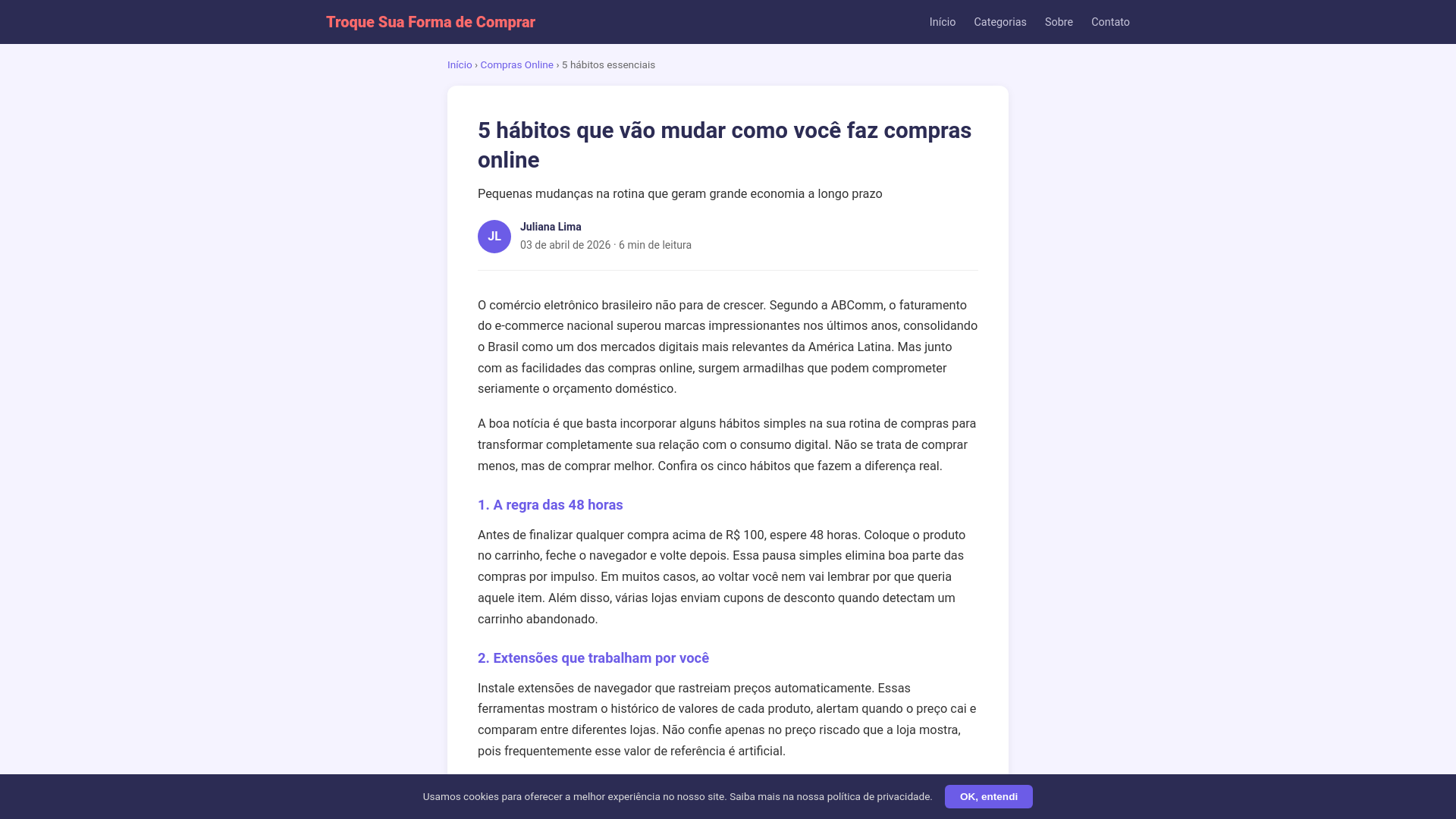 website screenshot of https://troquesuaformadecomprar.club/