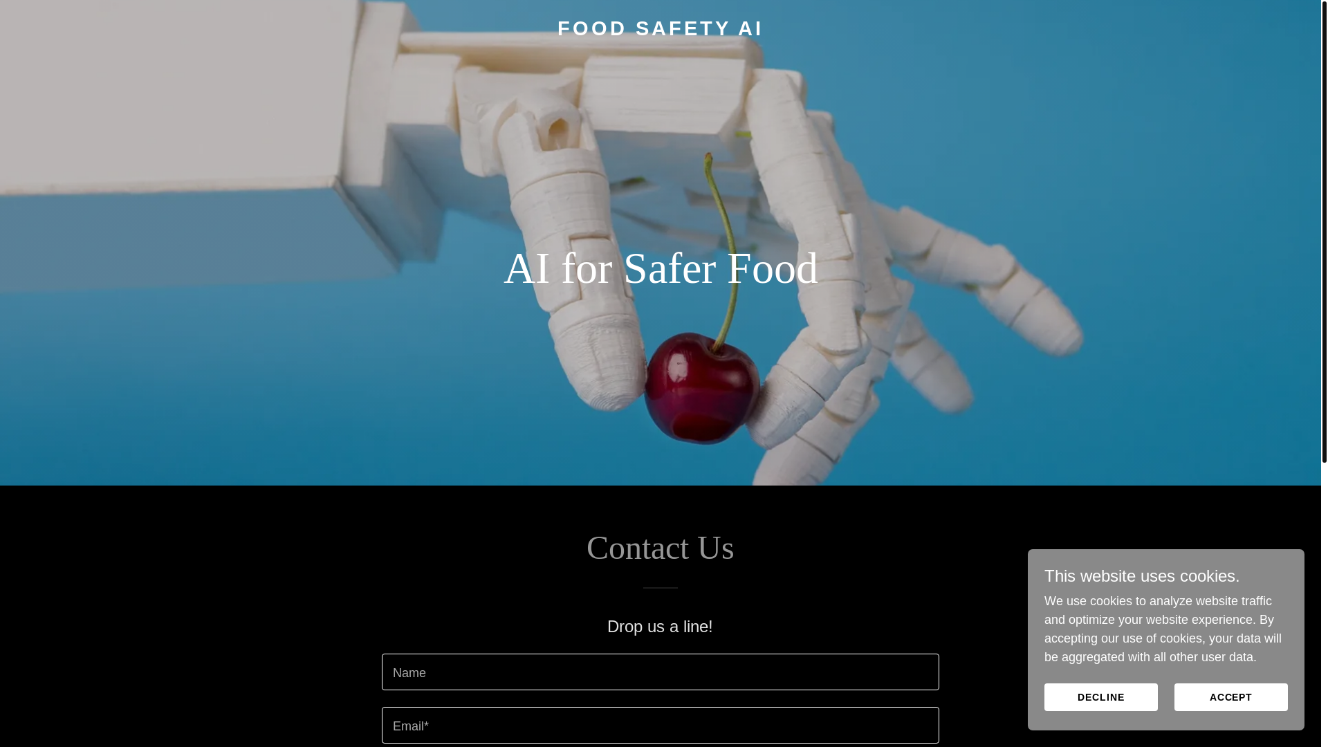 website screenshot of https://foodsafetyai.co.uk/