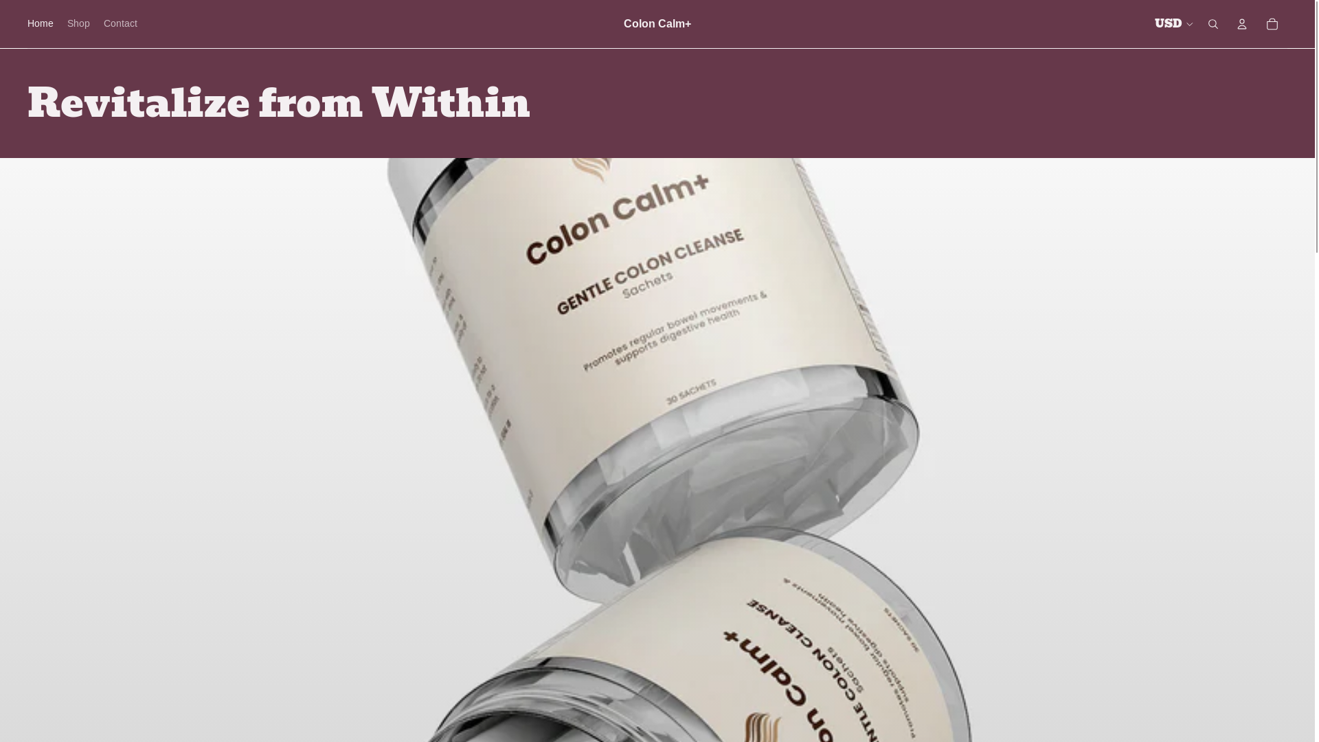 website screenshot of https://coloncalm.shop/