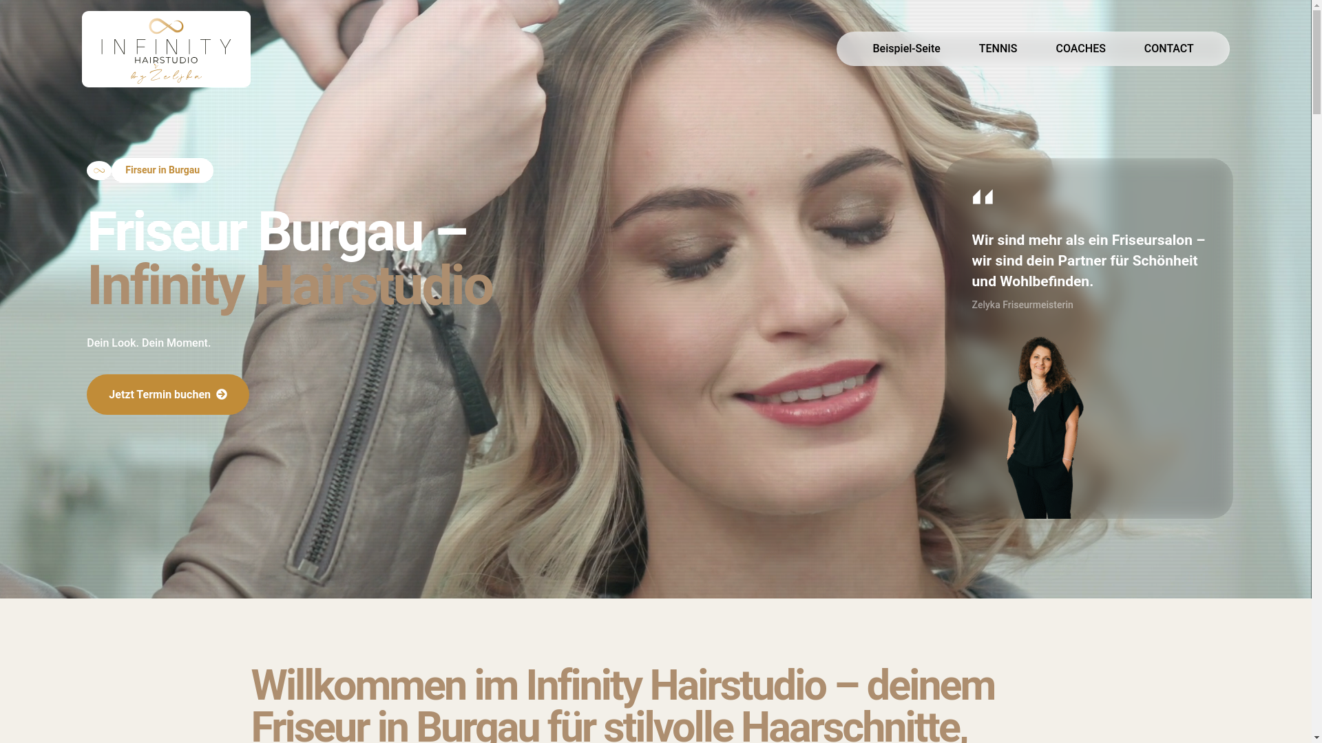 website screenshot of https://infinity-hairstudio.de/