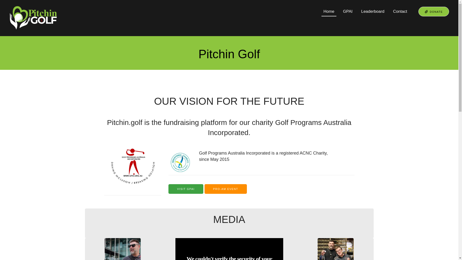 website screenshot of https://pitchingolf.org.au/