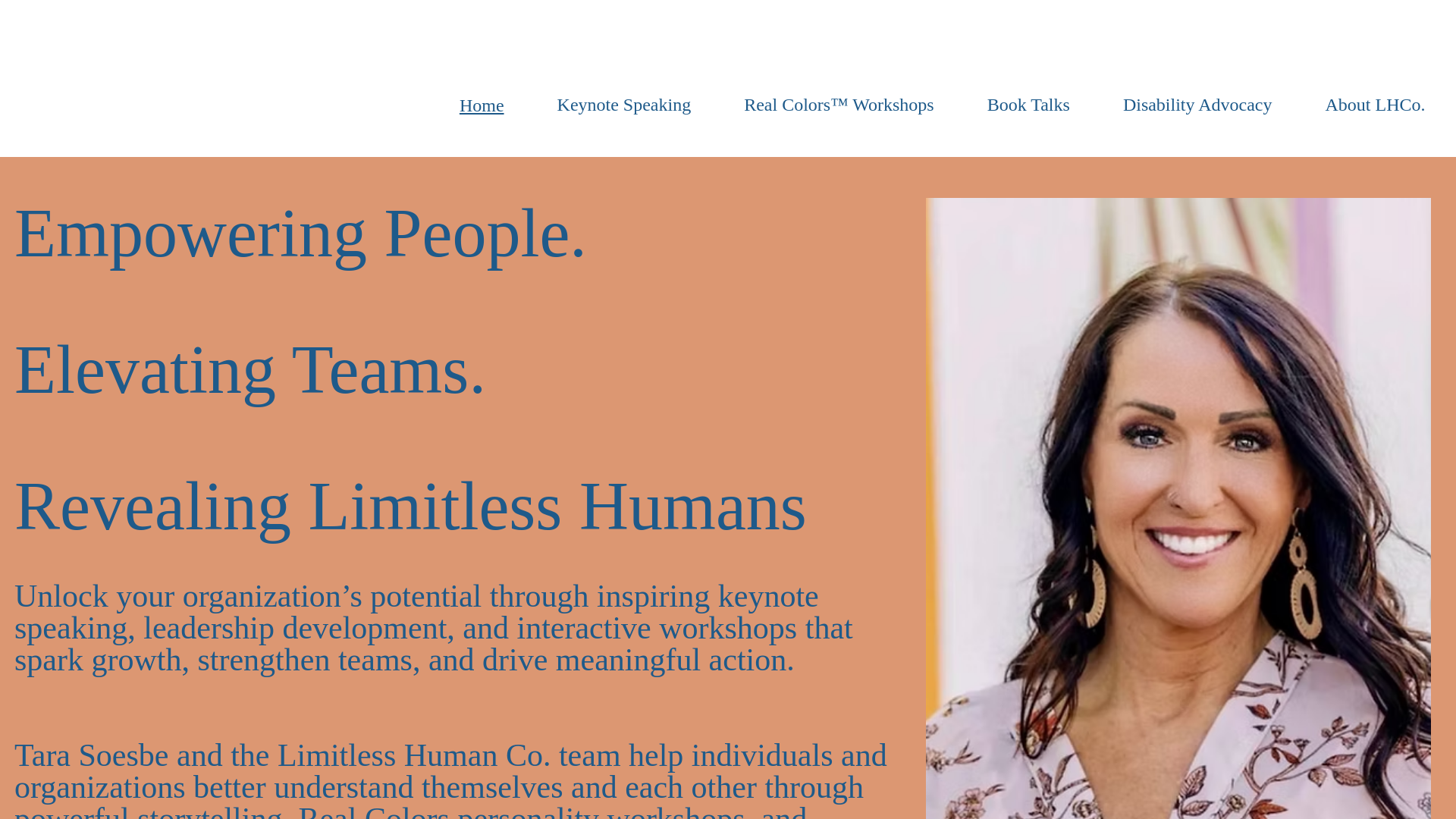 website screenshot of https://limitlesshumanco.com