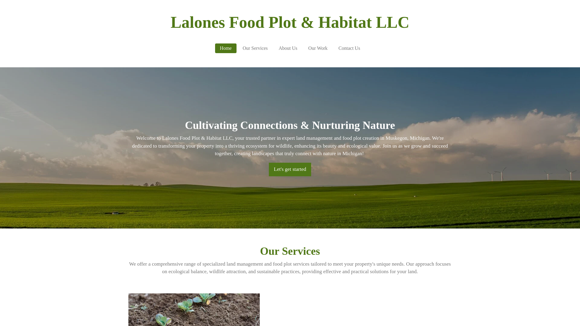 website screenshot of https://lalonesfoodplothabitatllc.com/