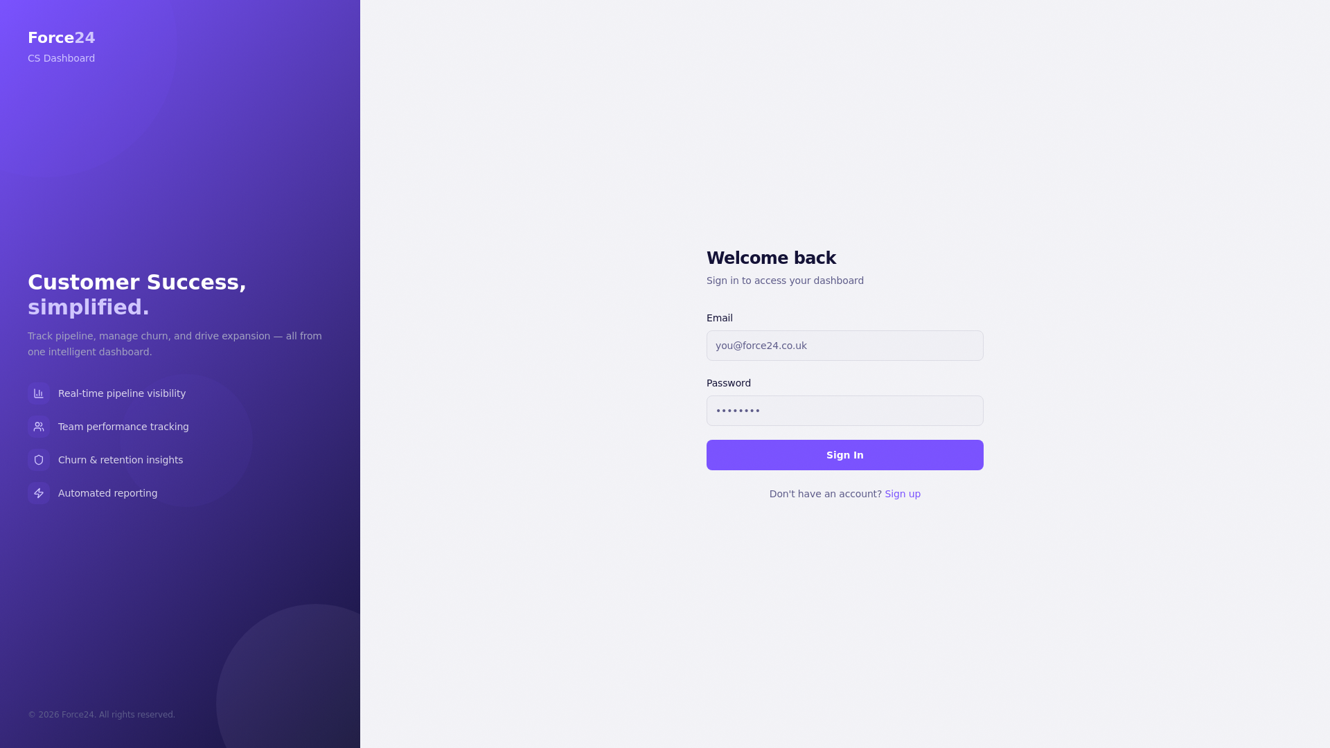 website screenshot of https://f24csdashboard.com/