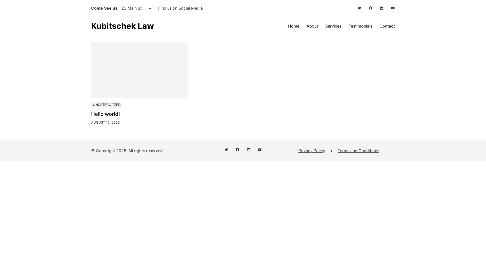 website screenshot of https://kubitscheklaw.com/