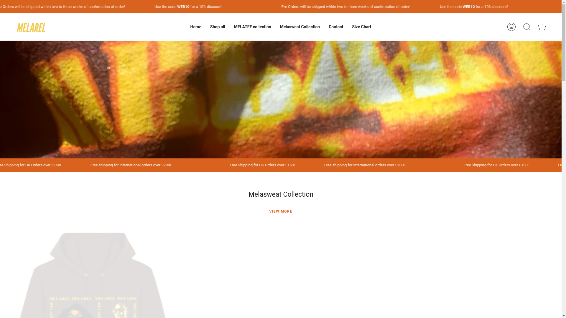 website screenshot of https://melarel.store/