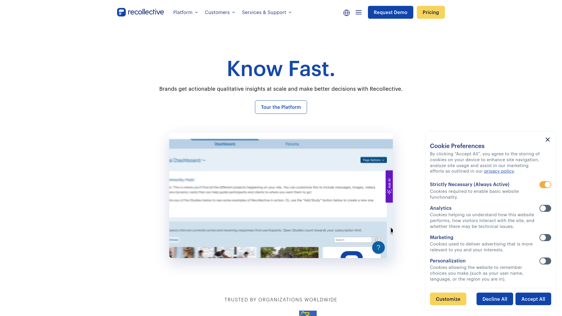 website screenshot of https://recollectivehq.com