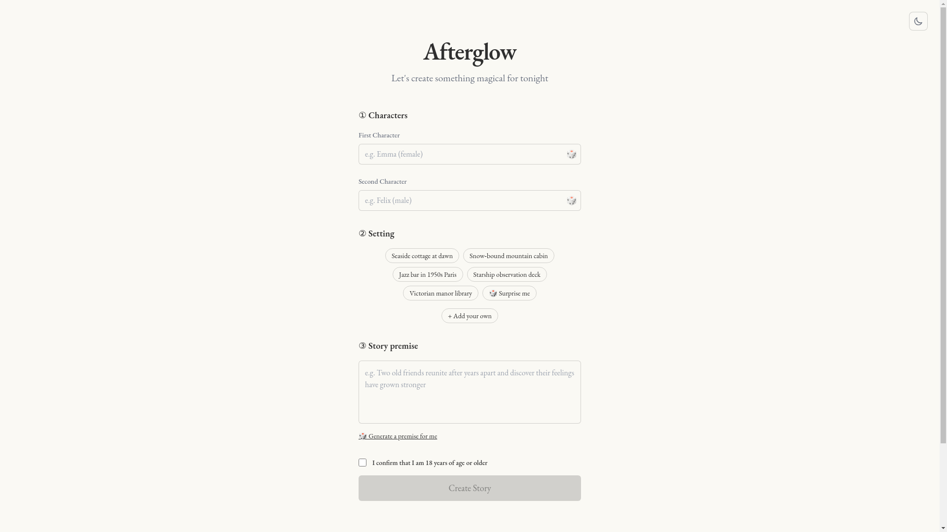 website screenshot of https://theafterglow.company/