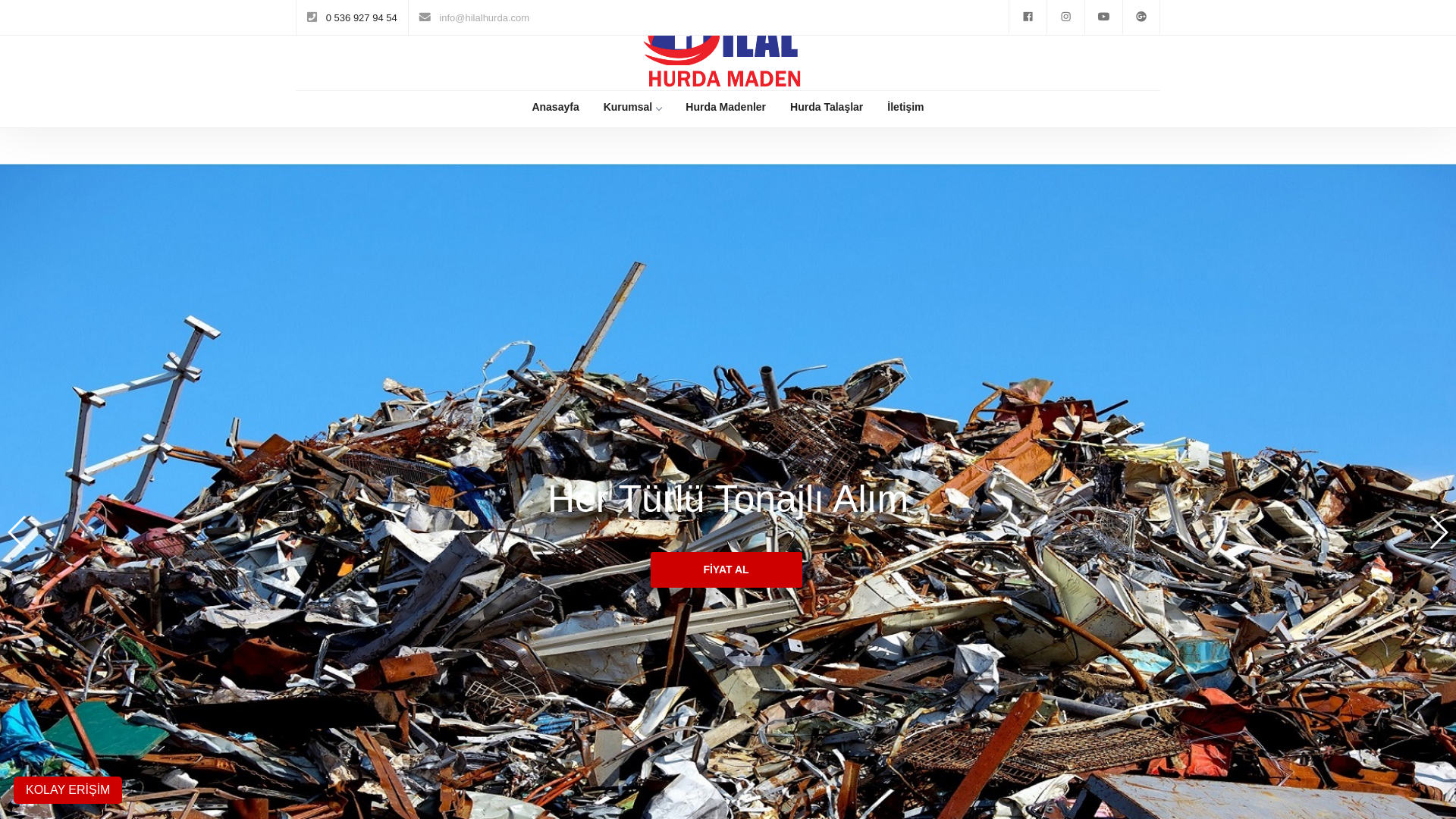 website screenshot of https://hurdacisakarya.com.tr/