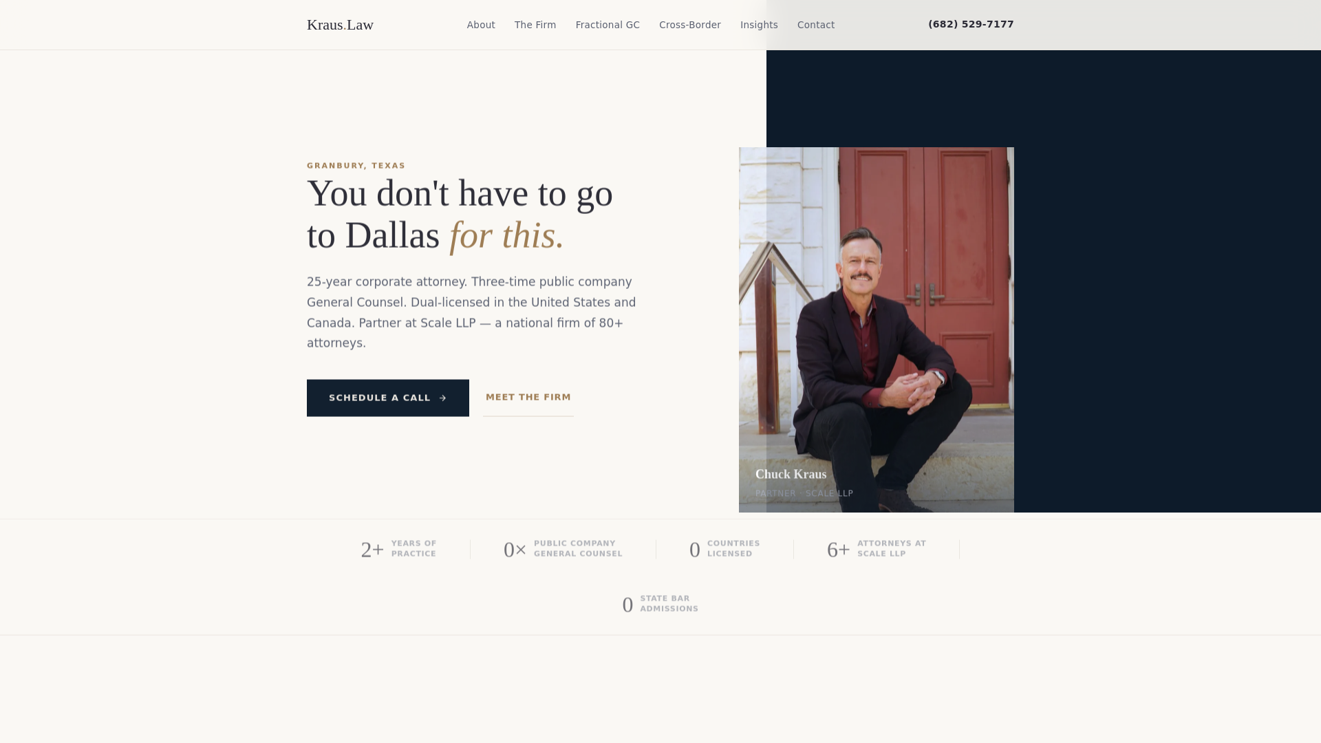 website screenshot of https://kraus-law-staging.pages.dev/