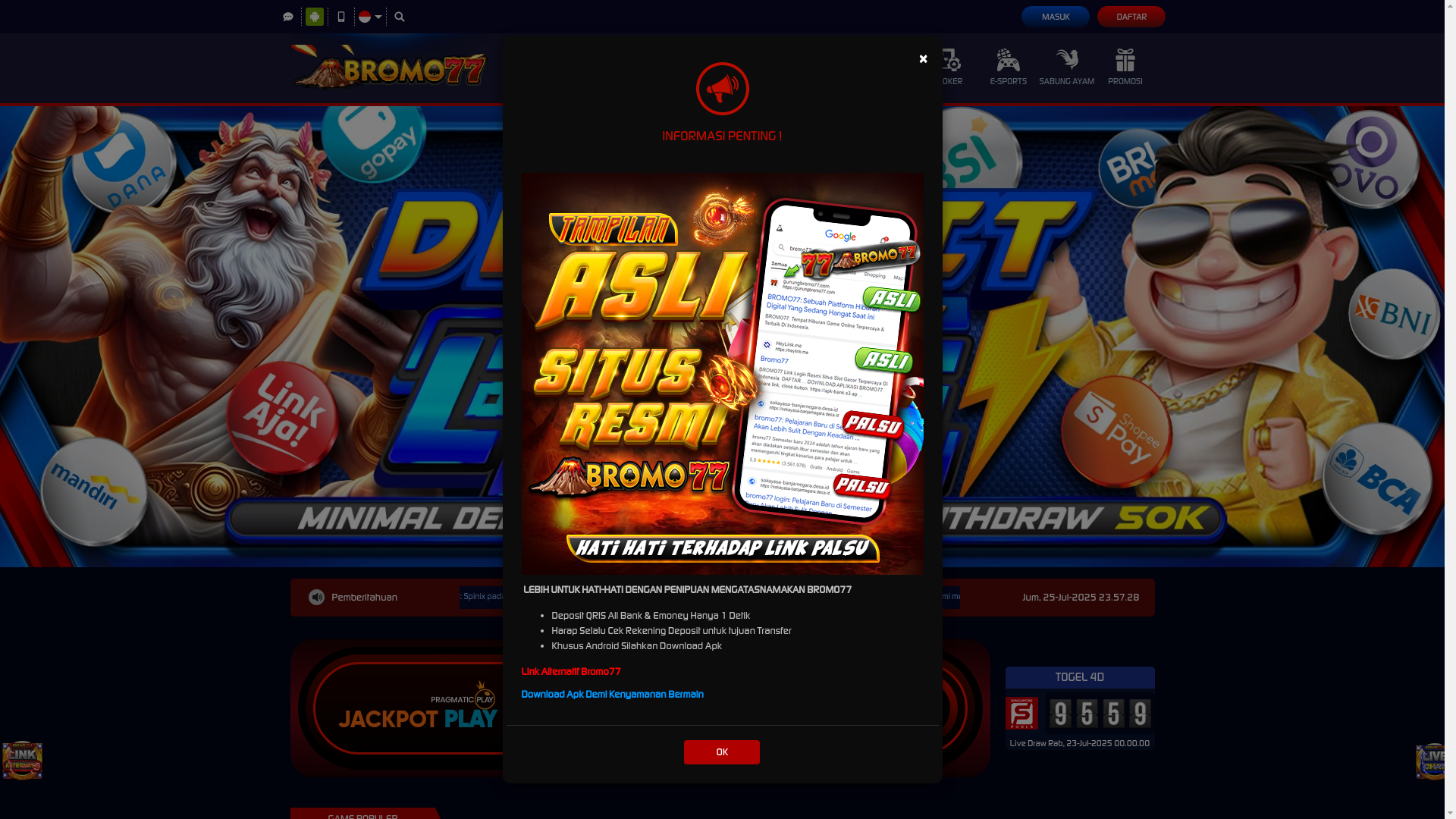 website screenshot of https://bromo77major.site/