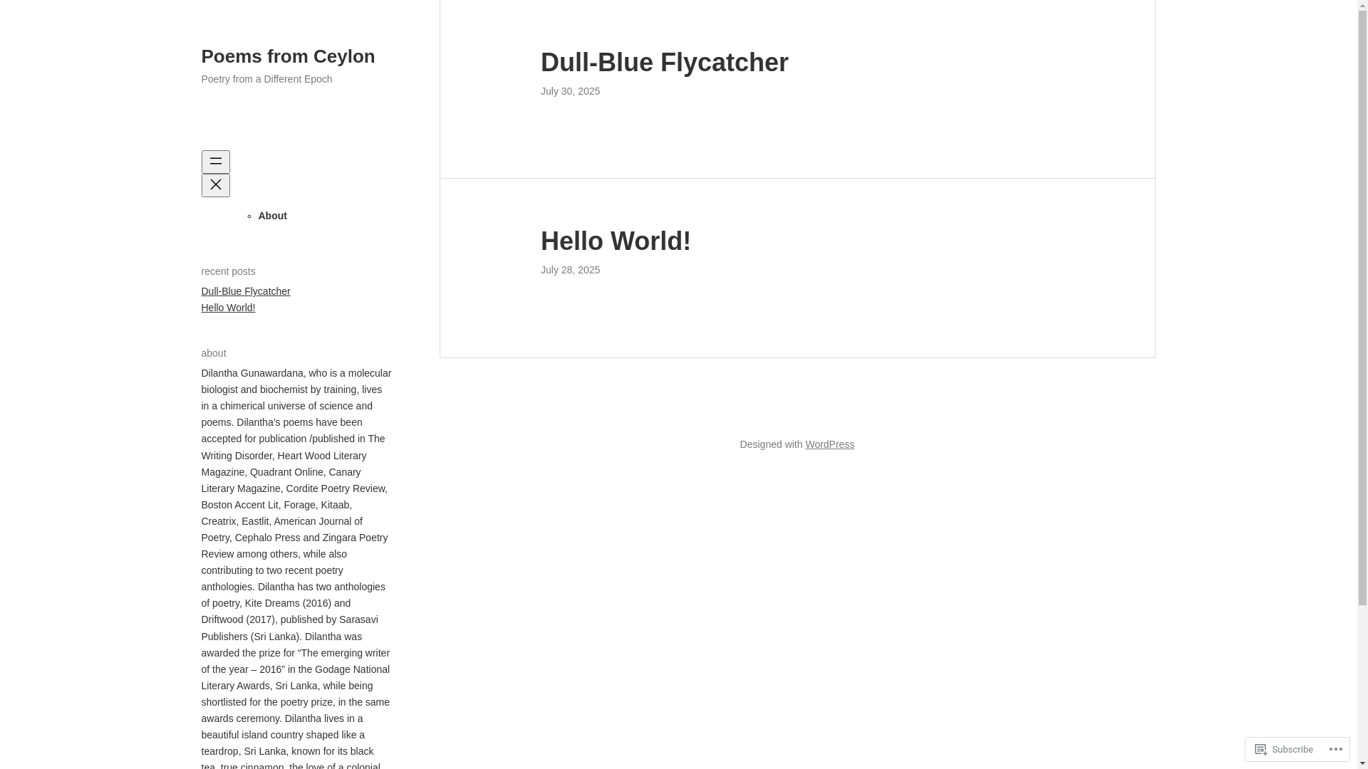 website screenshot of https://poemsfromceylon.com/