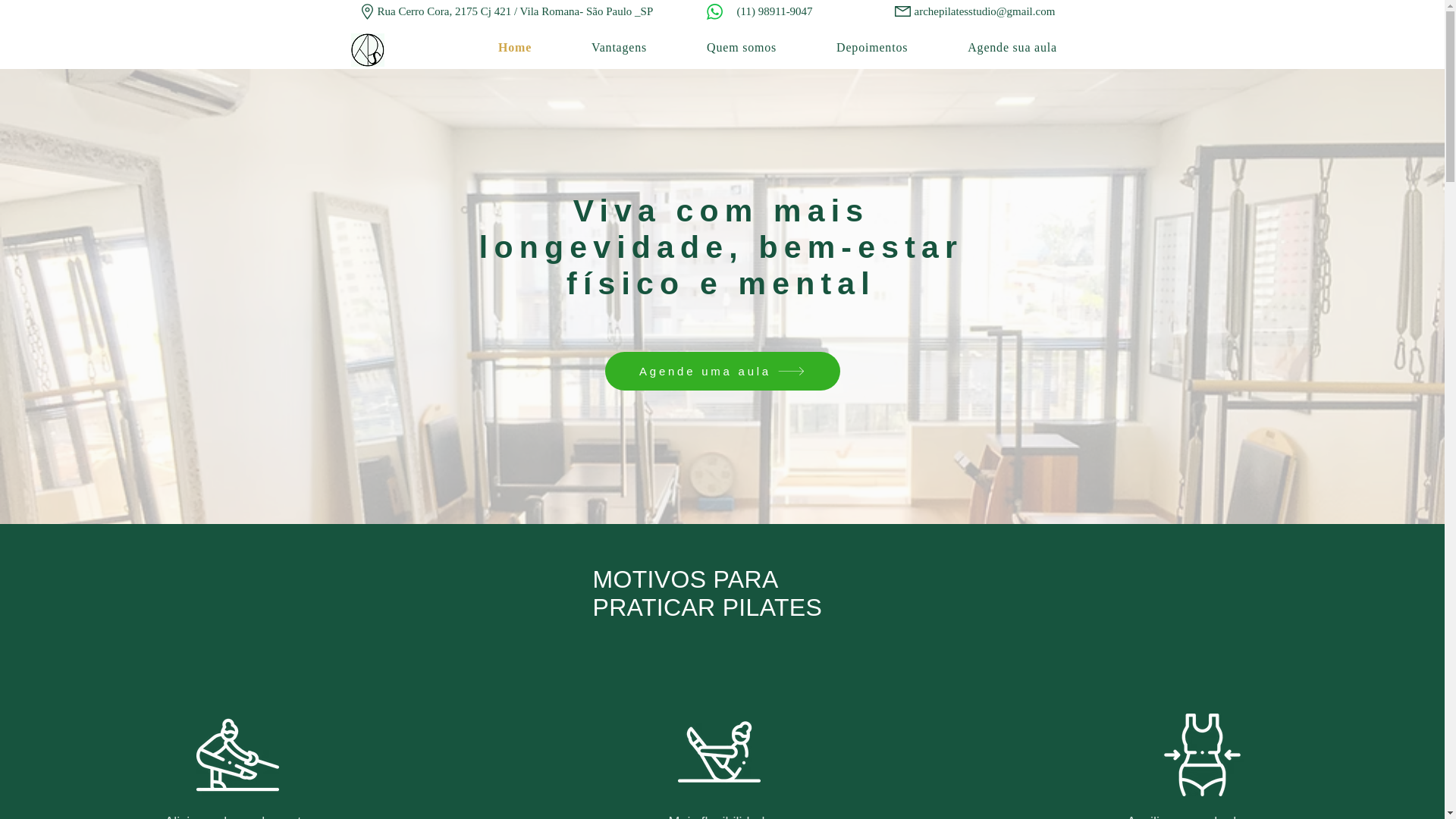 website screenshot of https://archepilates.com/