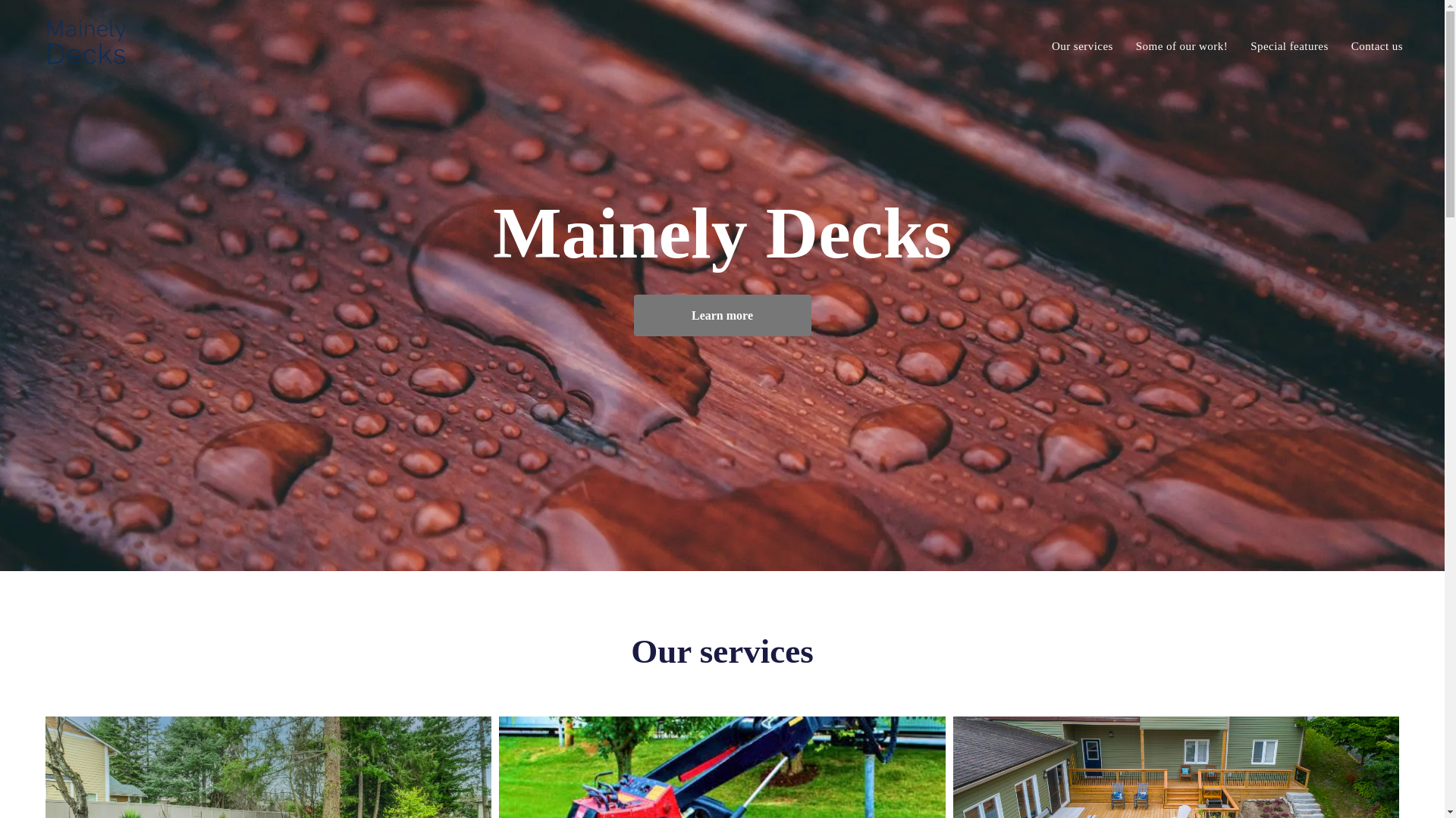 website screenshot of https://mainelydecksllc.com/