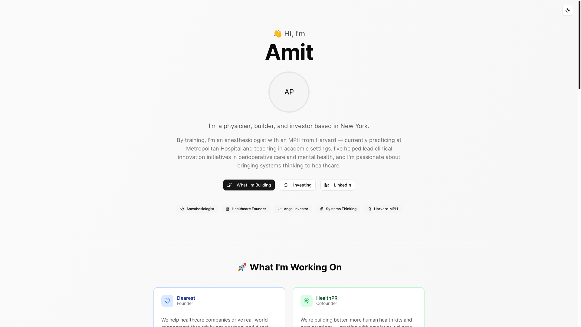 website screenshot of https://amitpatelcom.pages.dev/