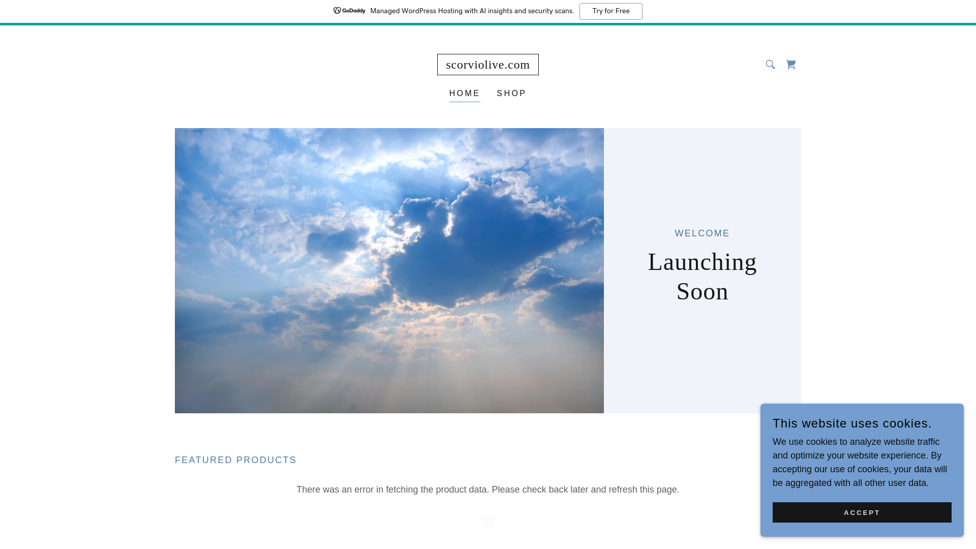 website screenshot of https://scorviolive.com/