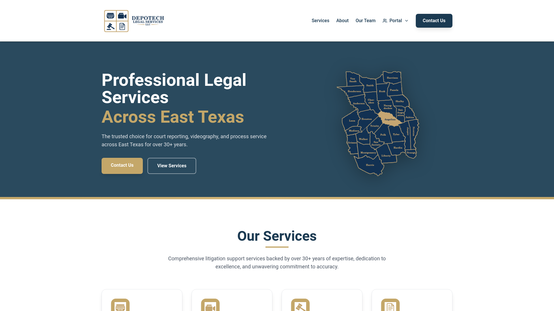 website screenshot of https://website-tx-depotechlegal-development.pages.dev/
